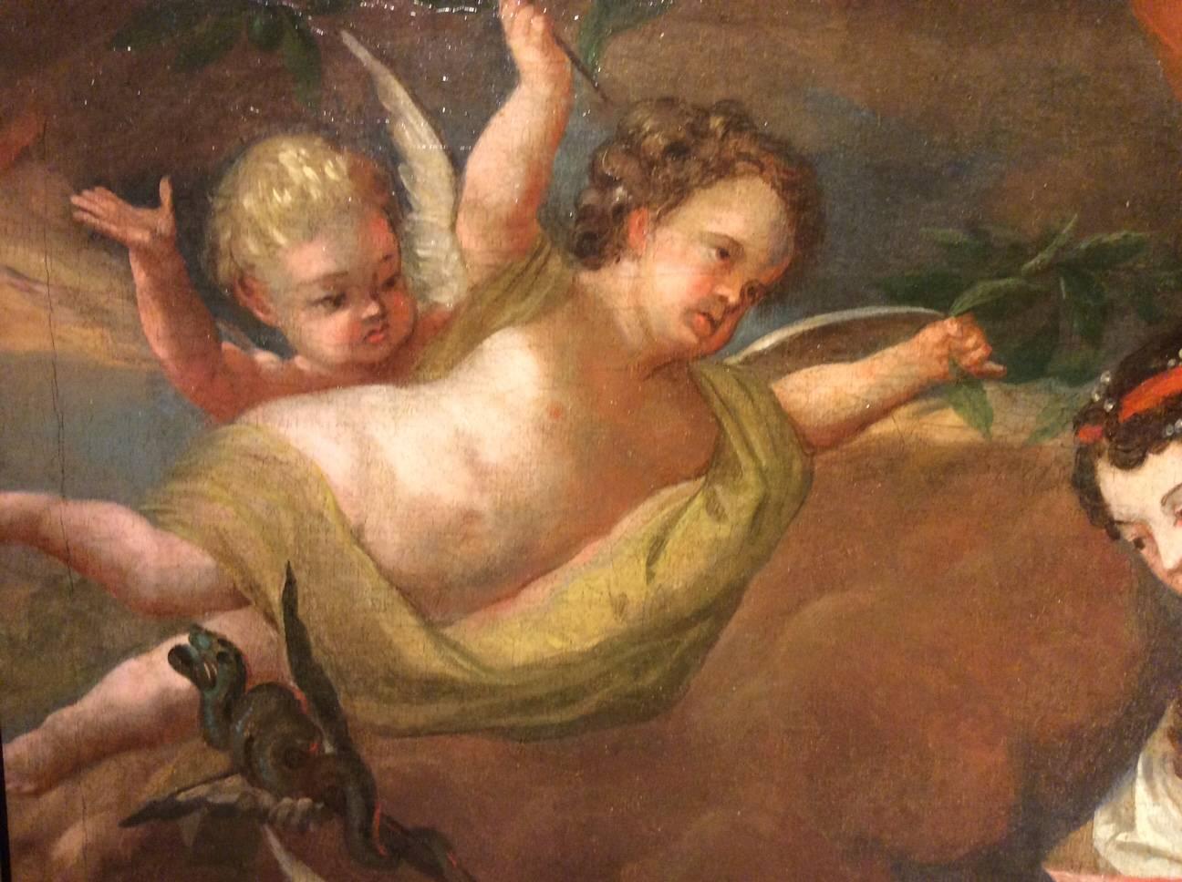 Dutch Mercury and Minerva, Flemish Painting, Early 18th Century 