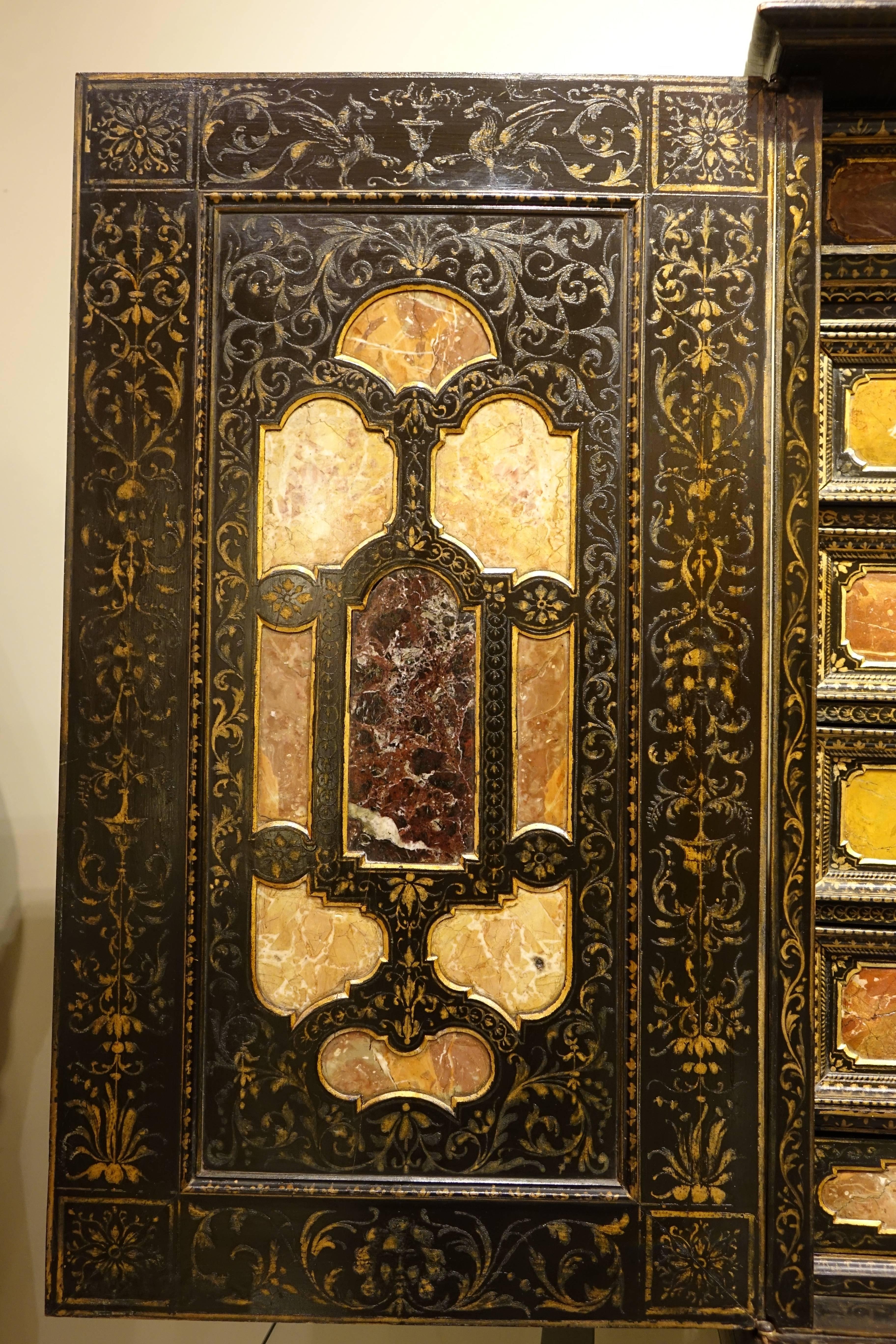 Renaissance Rare Florentine Cabinet in Marquetry of Precious Stones, Italy, circa 1800