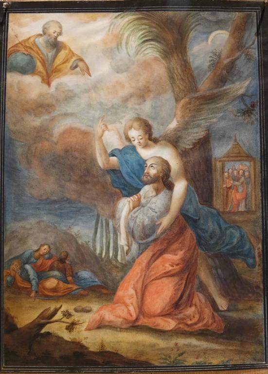 Baroque Pair of Gouaches on Vellum Paper, France, Late 17th Century For Sale