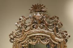 Louis XVI Mirror in Carved Wood and Silver Plated Wood, 18th Century