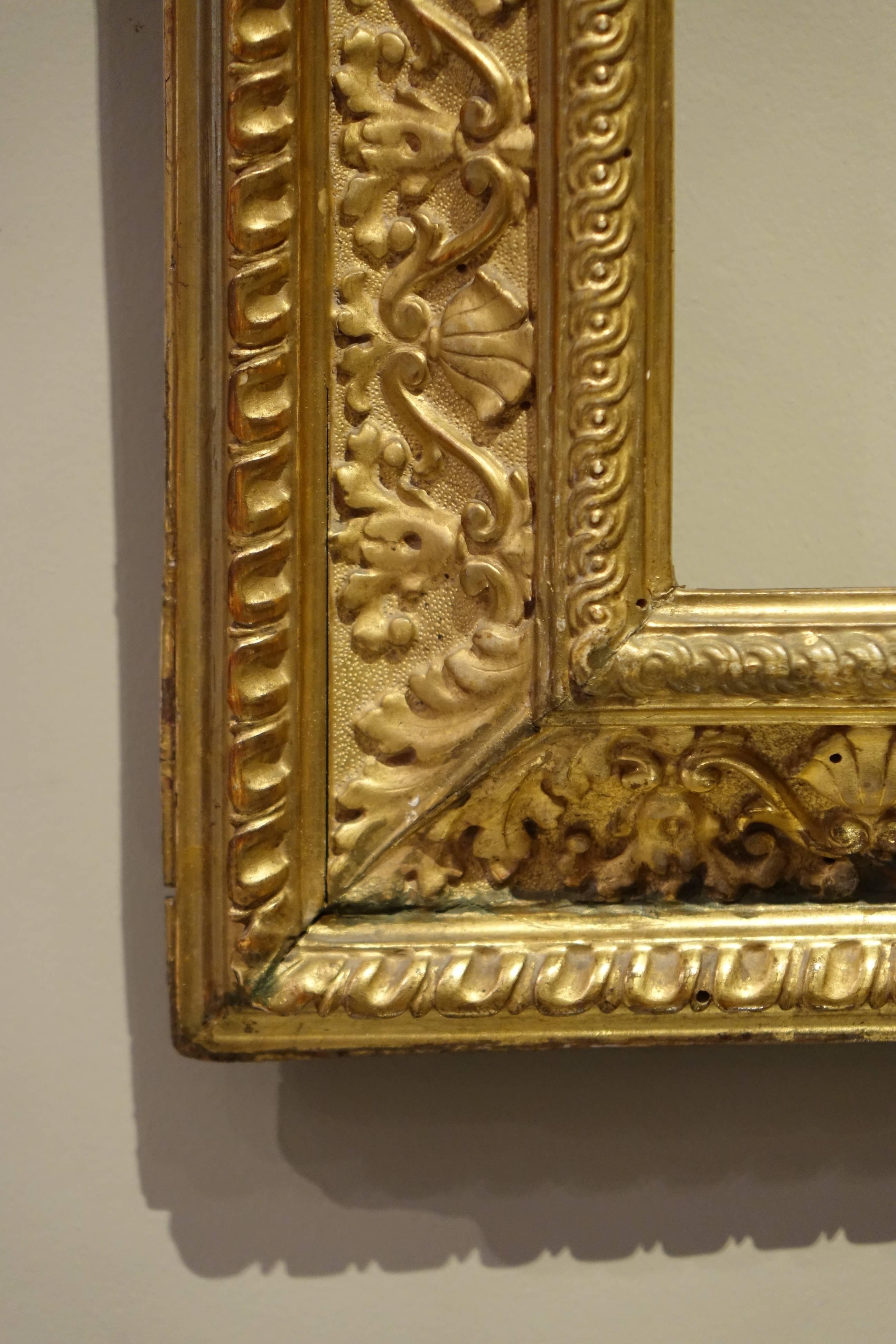 Renaissance style wood carved and gilded frame, Italy, circa 1830.