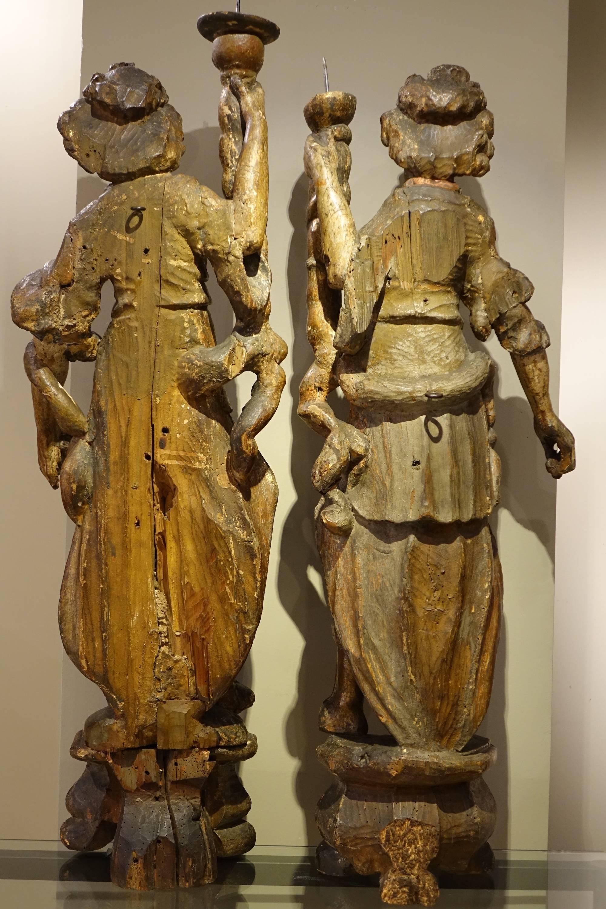 Pair of Angel Torchbearers, South of France or Spain, Late 16th Century 3