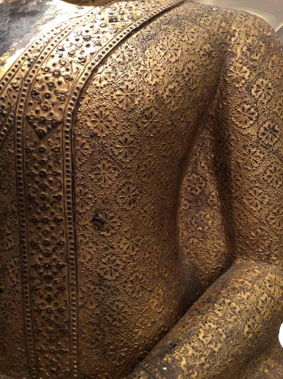 Large Buddha, Rattanakosin style (second half of the 19th century) in one of the most common iconic images of Buddhism: The bhūmisparśa or 
