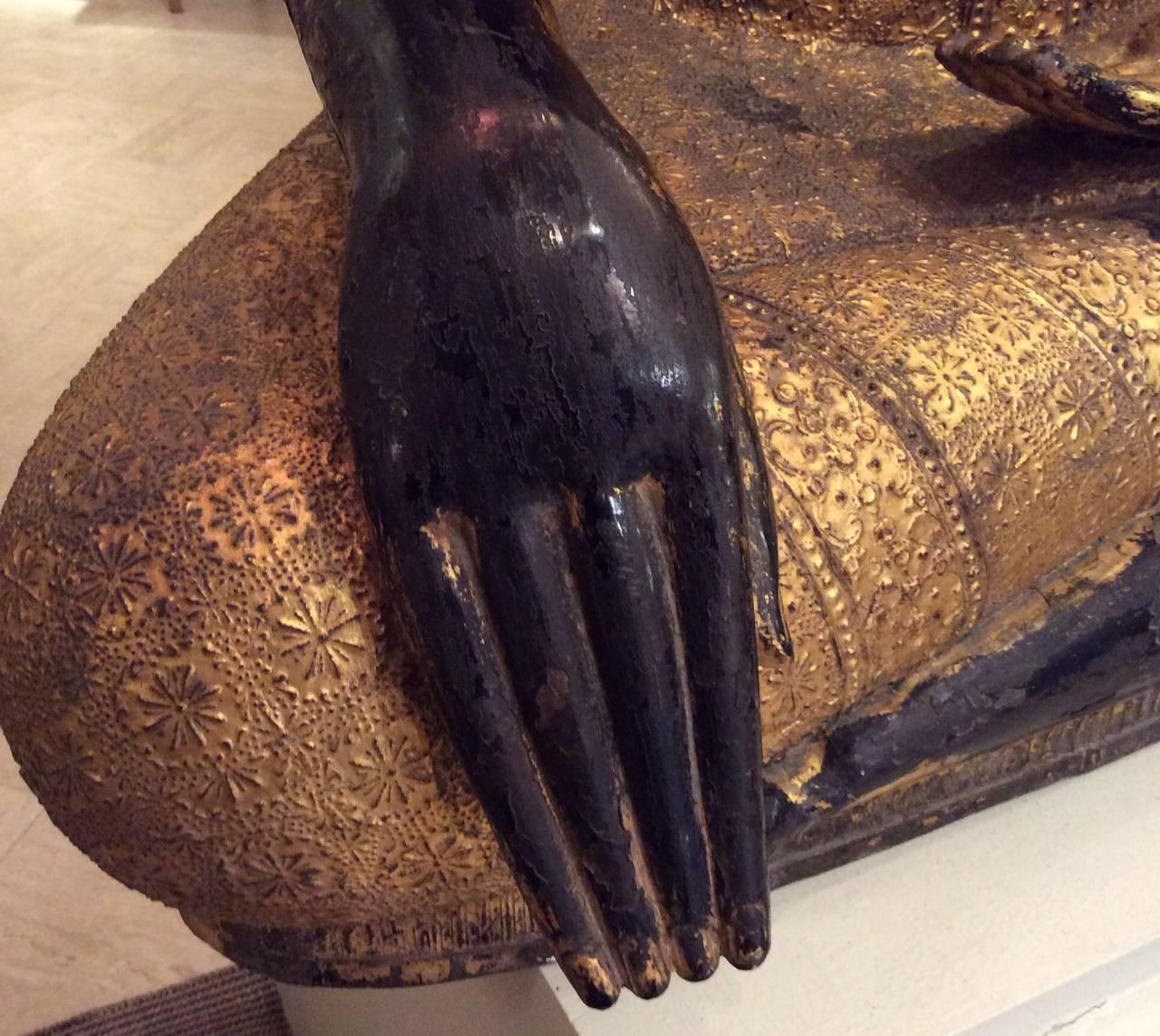 Large Mid-19th Century Gilt Bronze  Buddha, Thailand 2