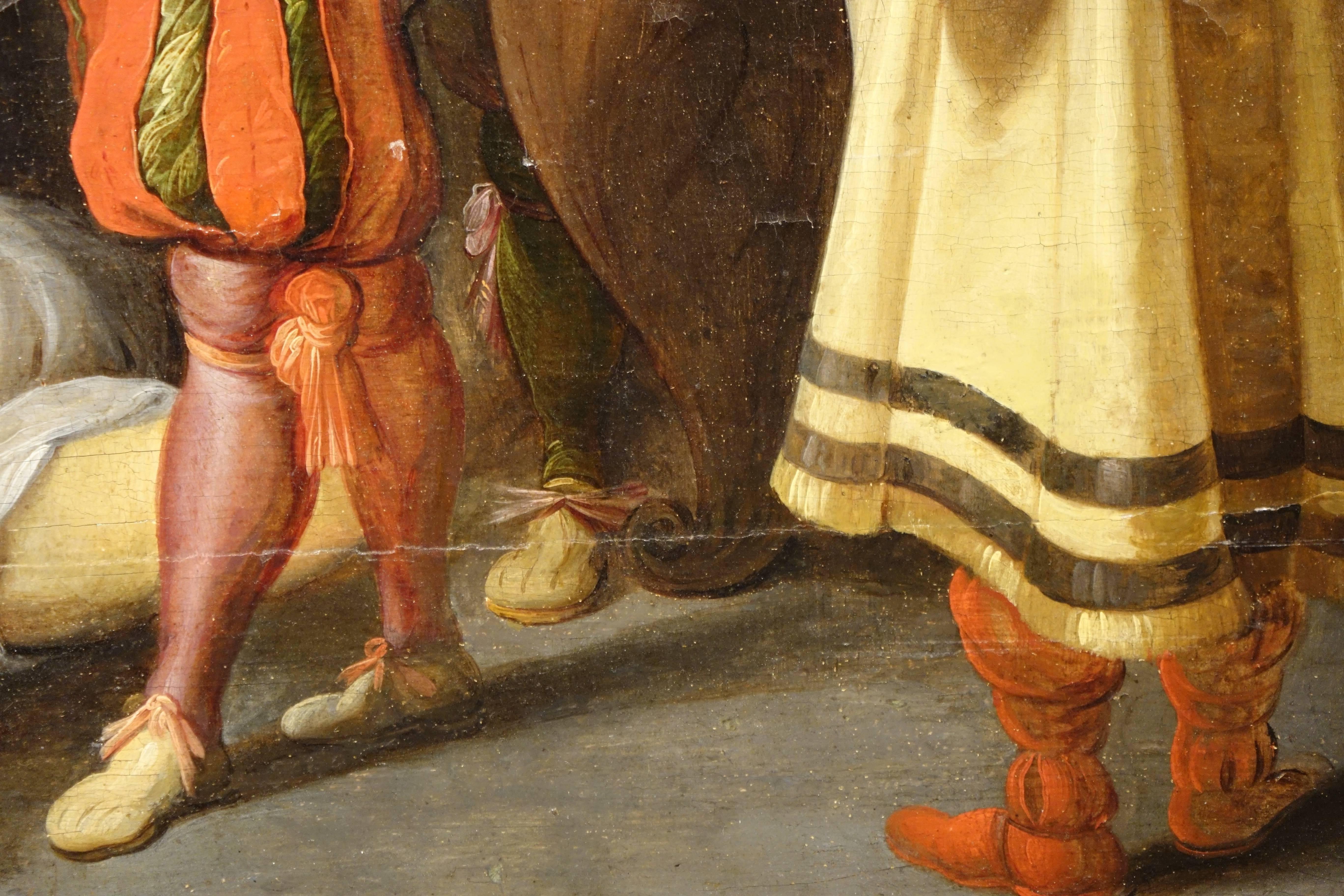 Mannerist Salome and King Herod, Francken Family Workshop, Antwerp, 17th Century
