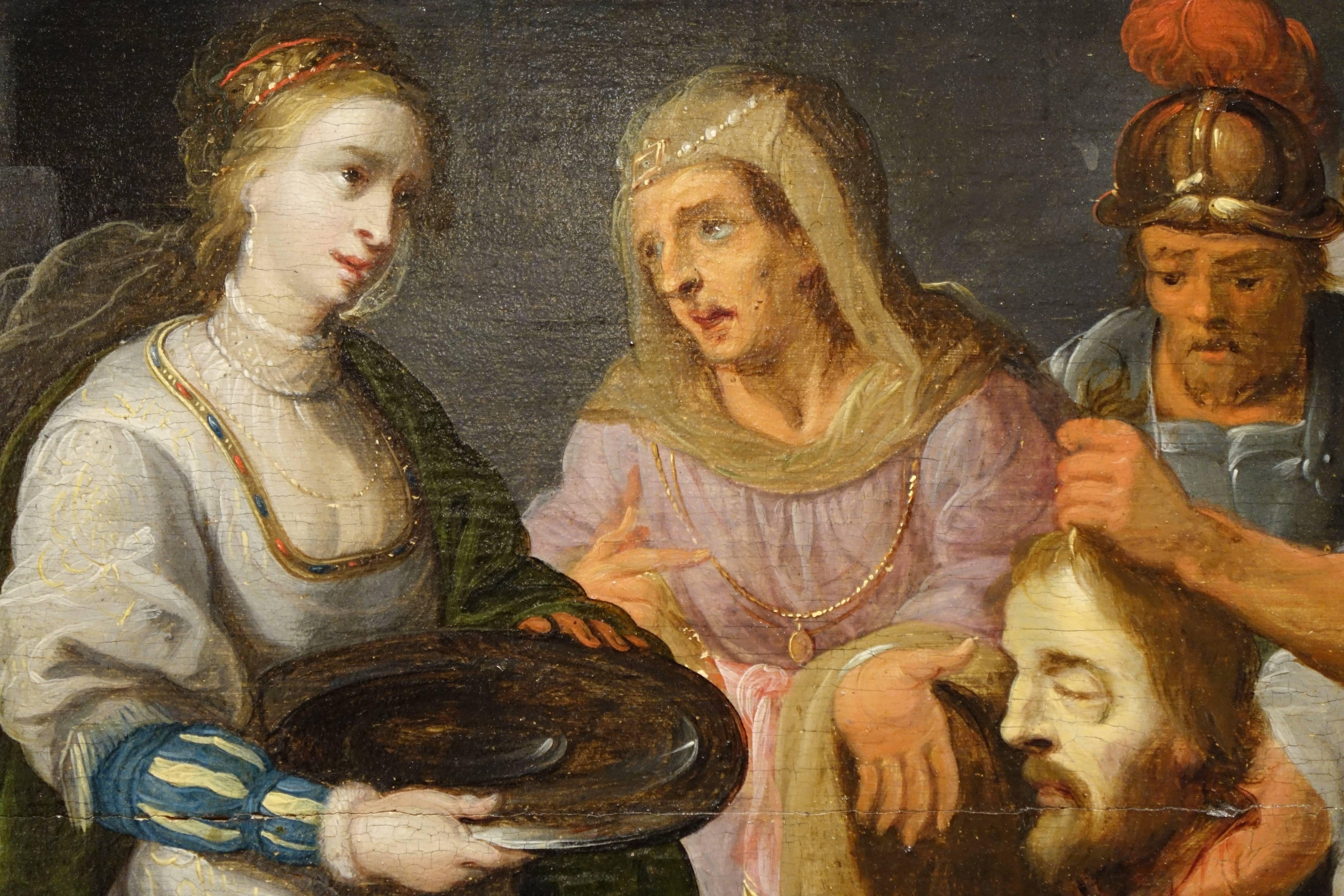 Hand-Crafted Salome and King Herod, Francken Family Workshop, Antwerp, 17th Century