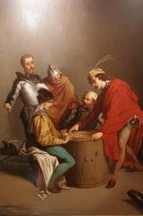 Soldiers Playing Dice, Oil on Panel, France, 19th Century