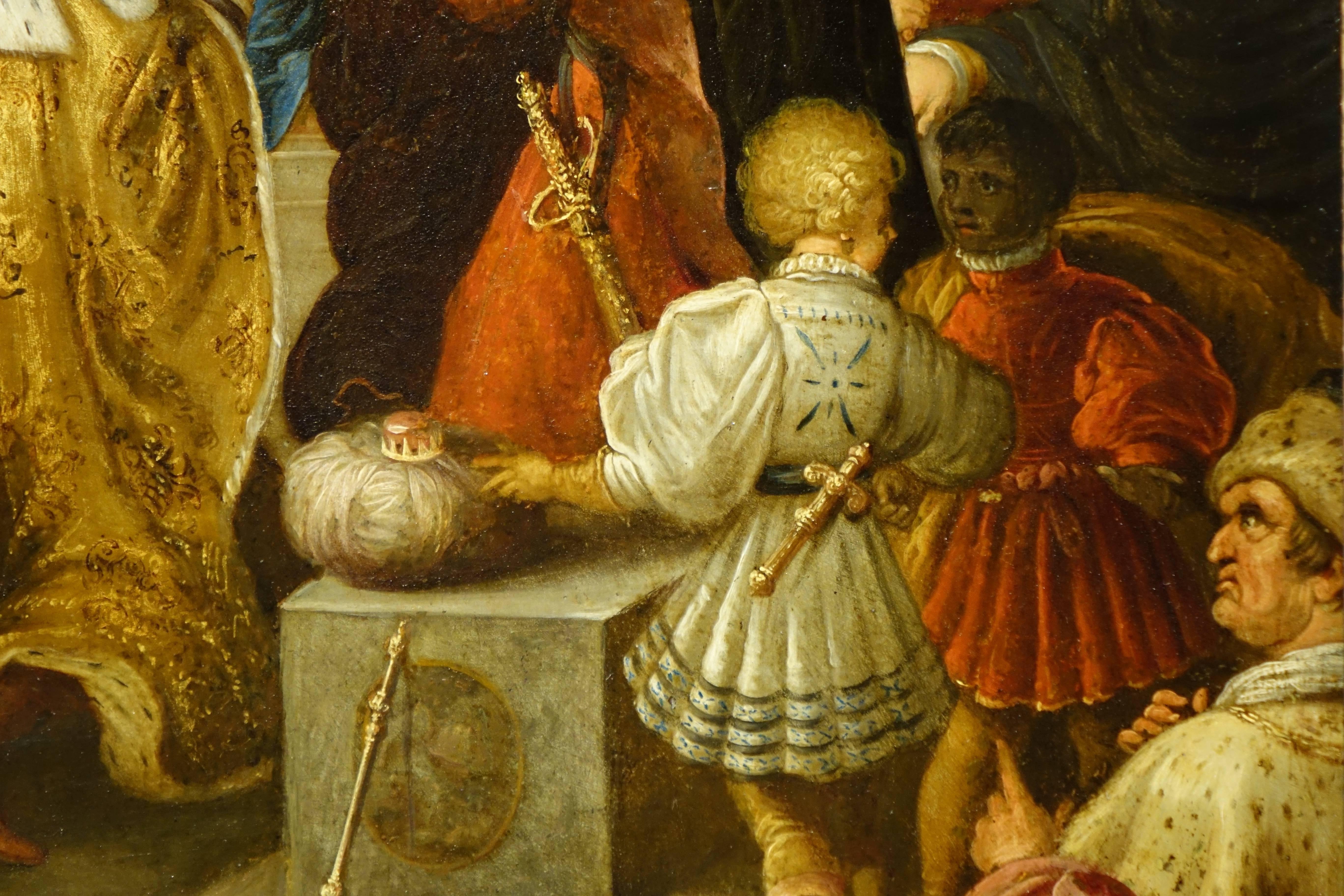 Louis XIII Adoration of the Magi, , workshop of Frans Francken II , Flemish 17th century 