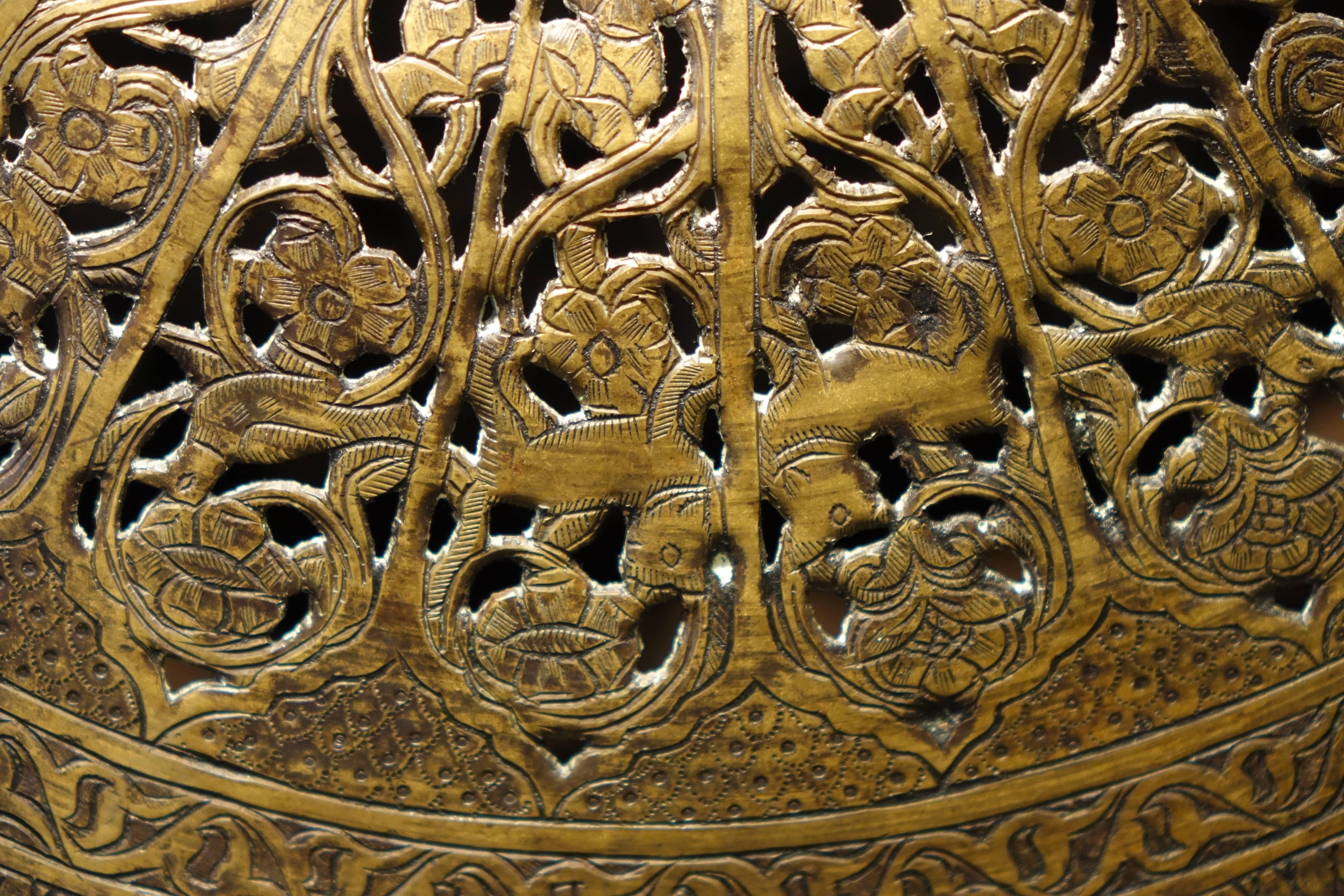 Engraved Very Big Qadjar Incense Perfume Burner, Persia, Mid-19th Century For Sale