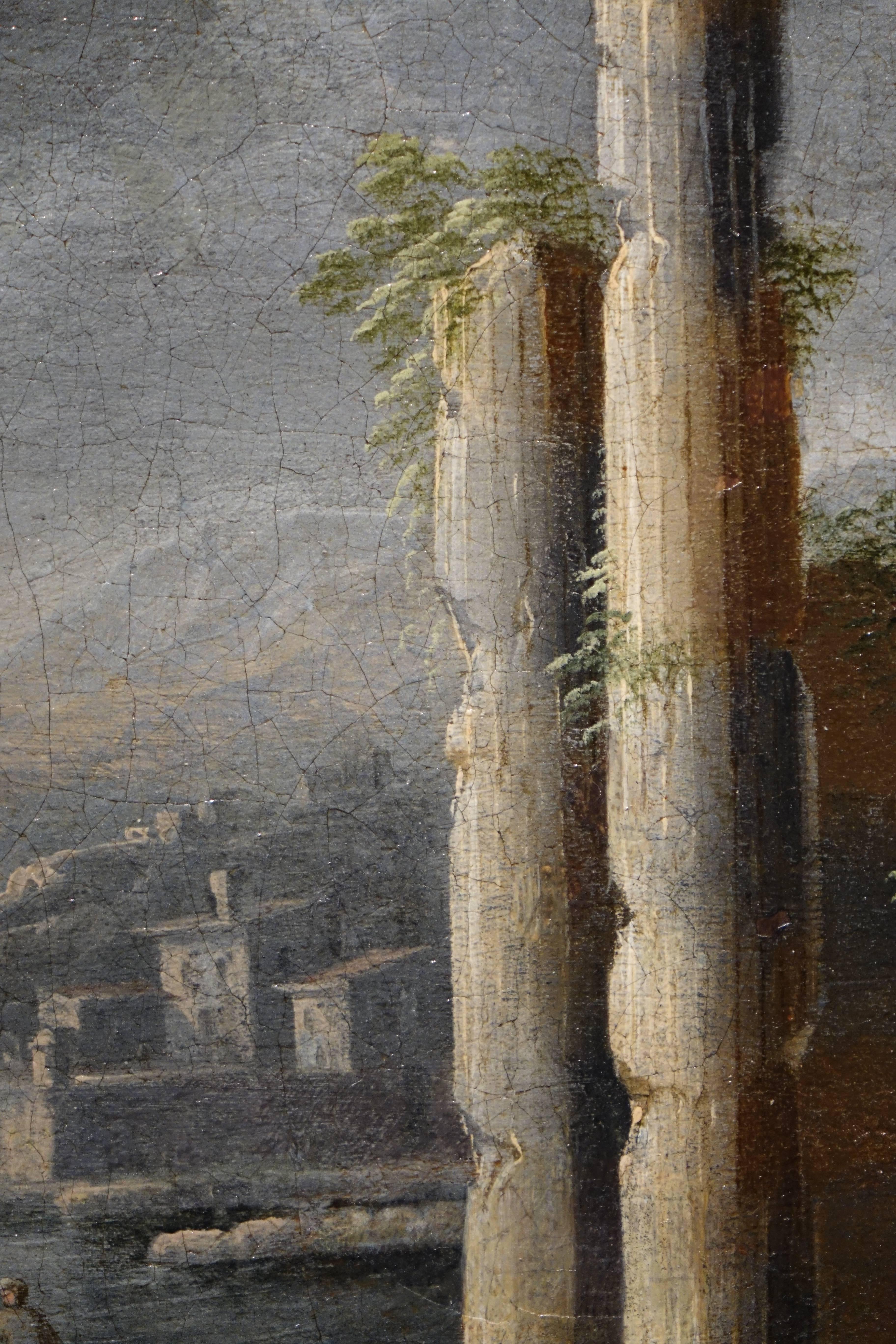 Ancient Ruins, Oil on Canvas Attributed to Leonardo Coccorante, Italy 18th Centuy 3