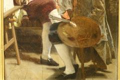 Painter and His Model, Signed Charles Giron, 1876 Swiss Painter, 1850-1914