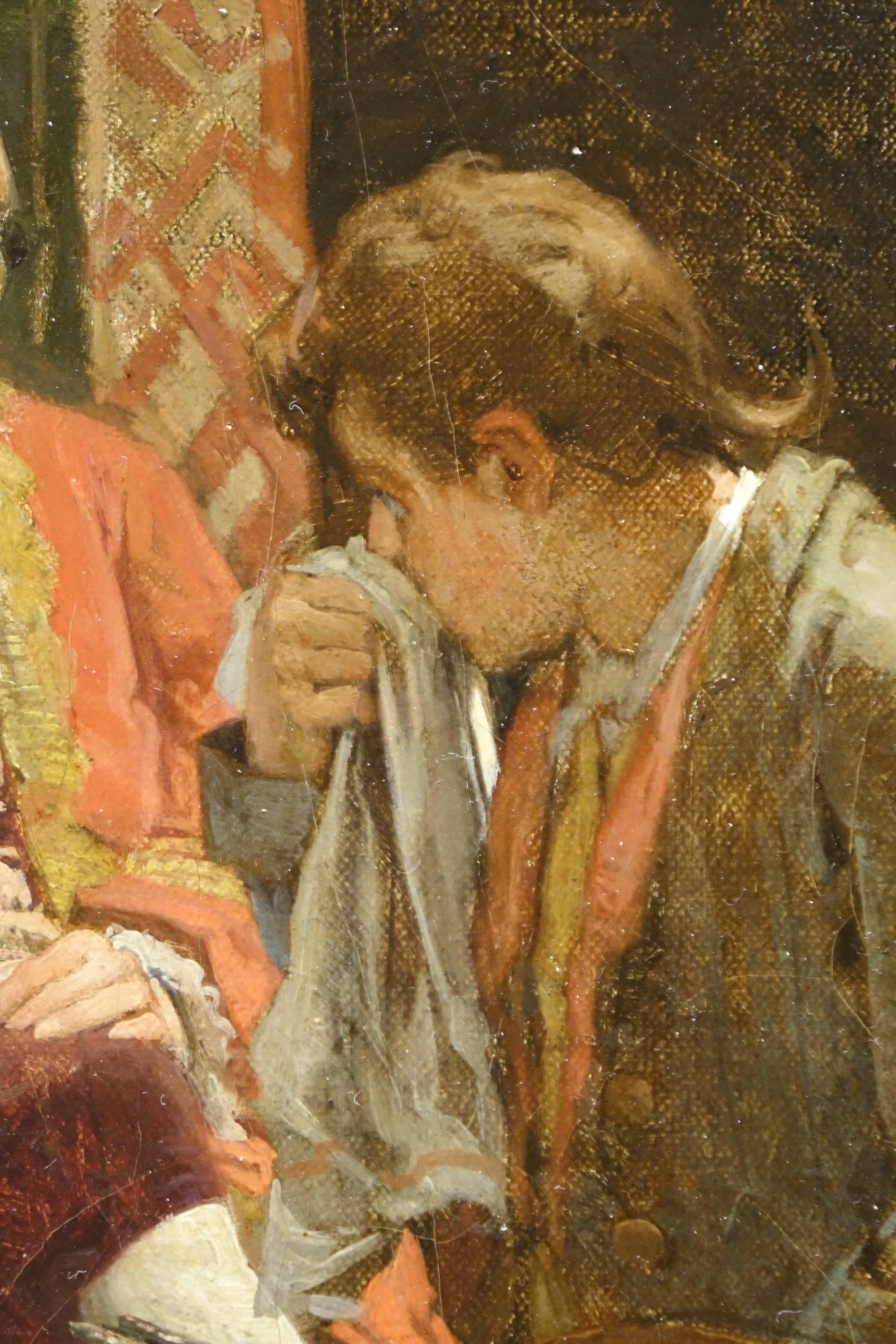 Painter and His Model, Signed Charles Giron, 1876 Swiss Painter, 1850-1914 In Excellent Condition For Sale In Paris, FR