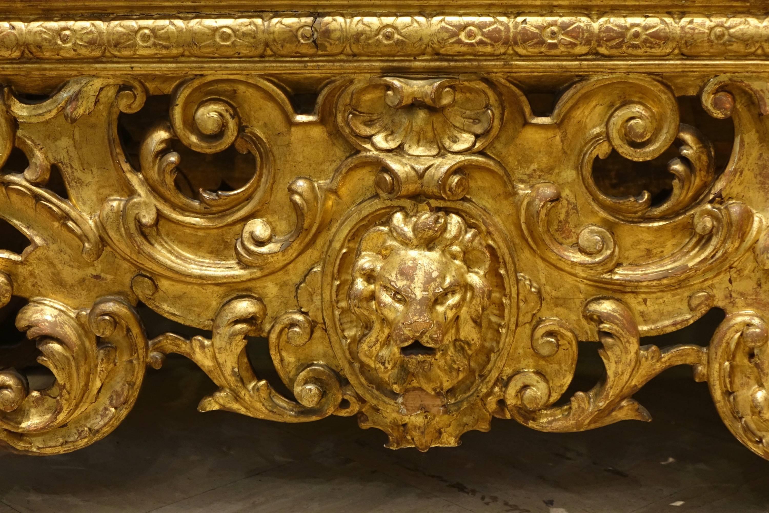 18th Century Italian Richly Decorated Bench Console 2