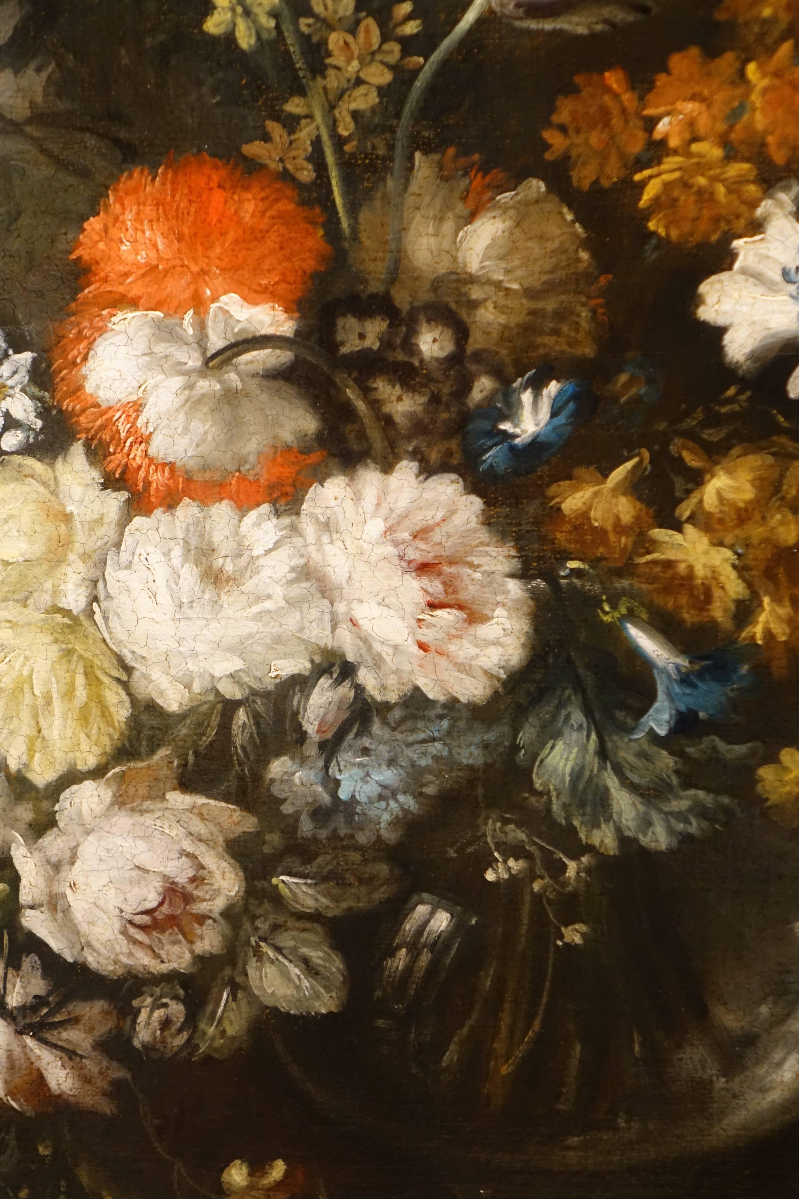 French Large Bouquet of Flowers in the Spirit of the 17th Century Oil on Canvas, France