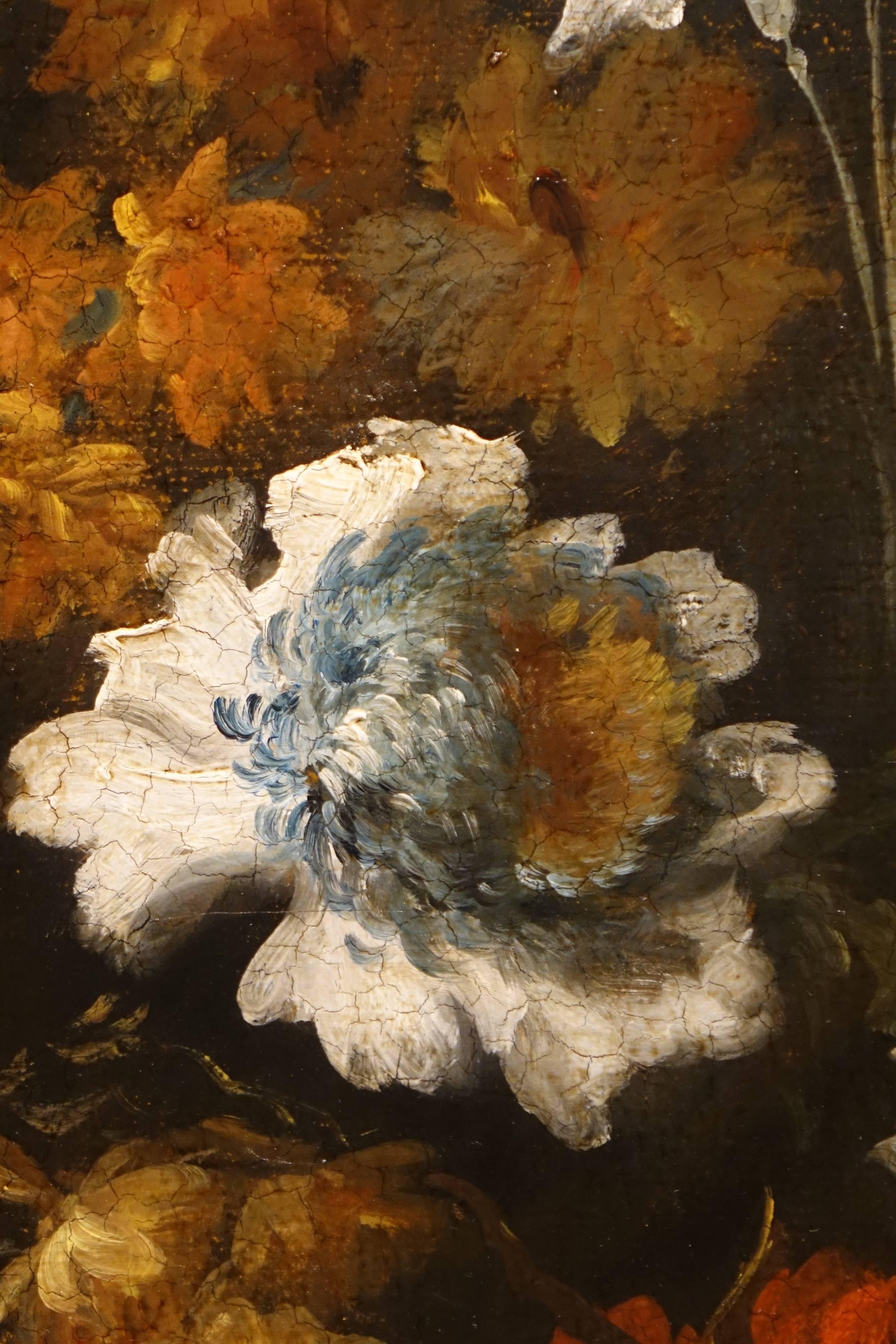 Large Bouquet of Flowers in the Spirit of the 17th Century Oil on Canvas, France 1
