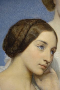 Double Portrait by Ary Scheffer (1795-1858  )Oil on Panel