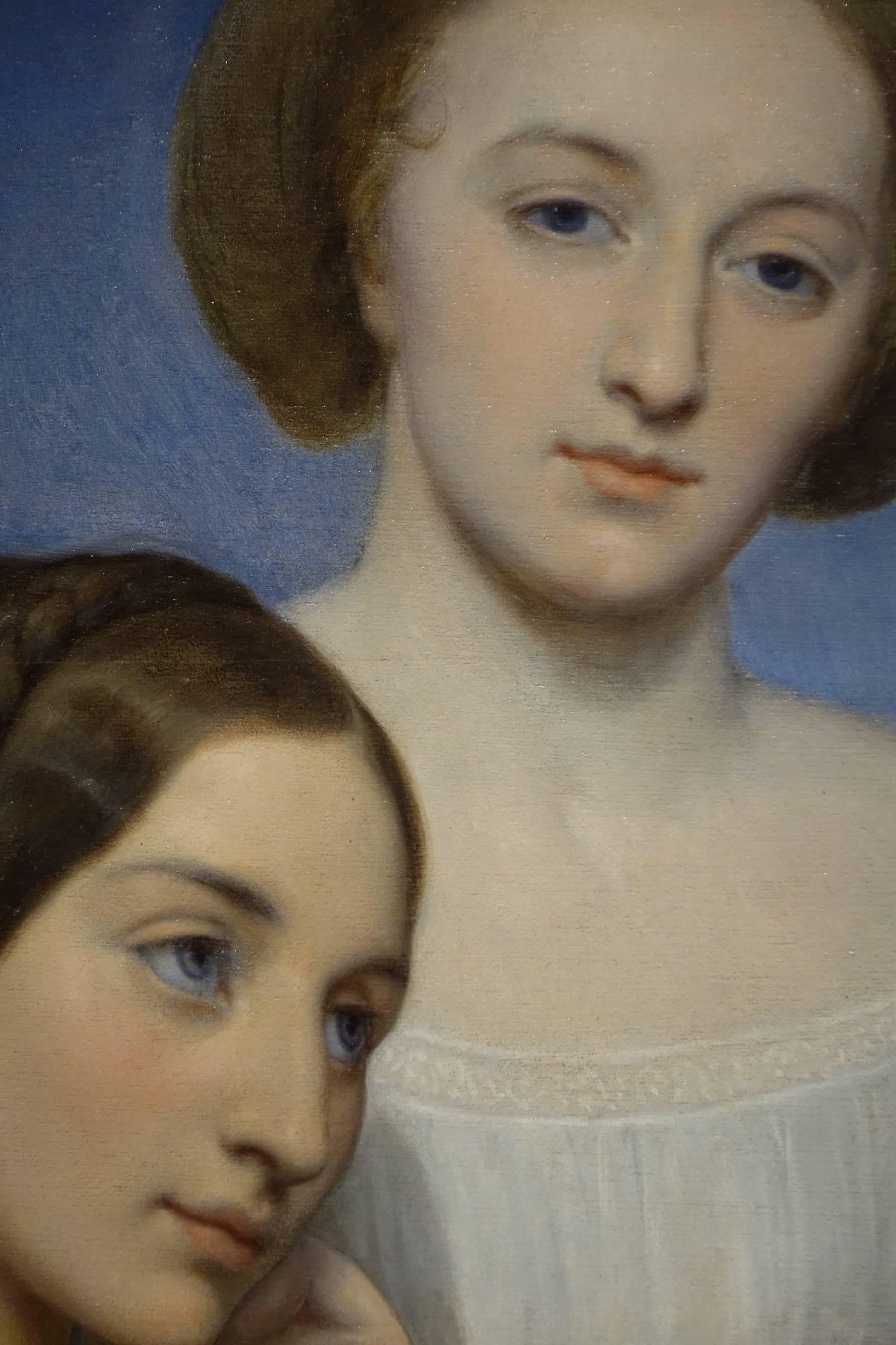 Romantic Double Portrait by Ary Scheffer (1795-1858  )Oil on Panel