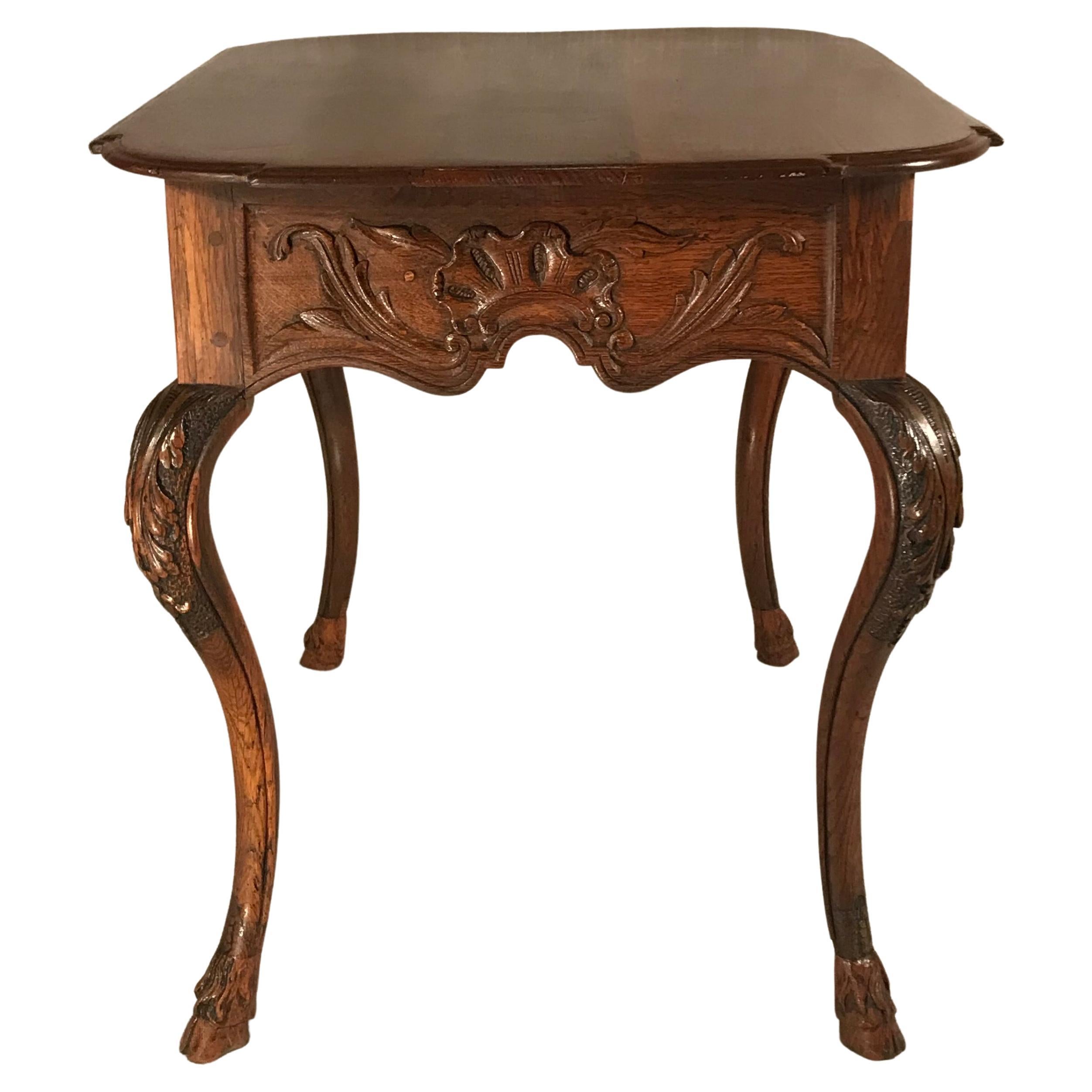 Mid-18th Century Original Baroque Table, Flanders 1750, Oak For Sale