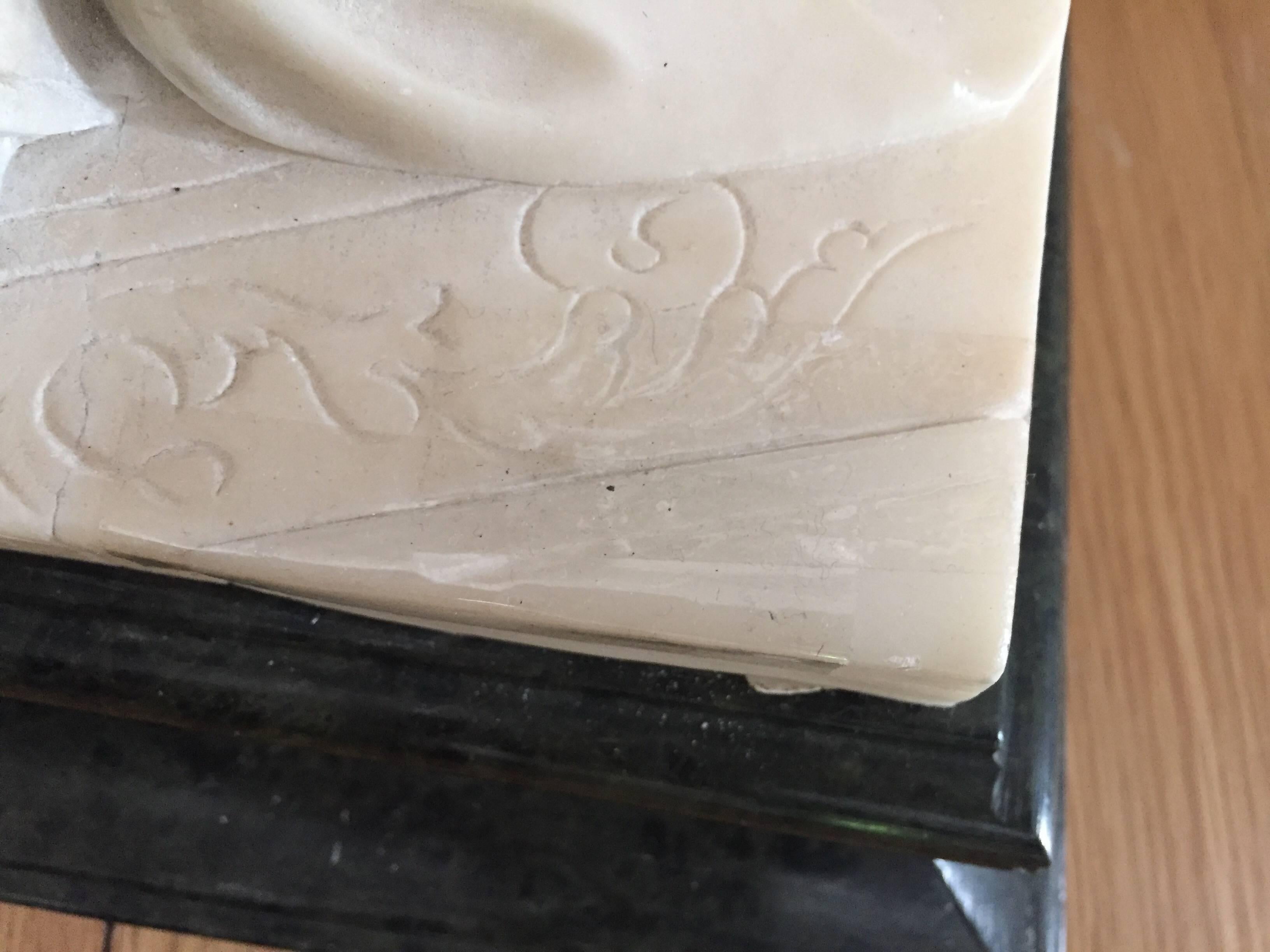 Hand-Carved Alabaster Sculpture by Adolfo Cipriani of Queen Louise of Prussia For Sale