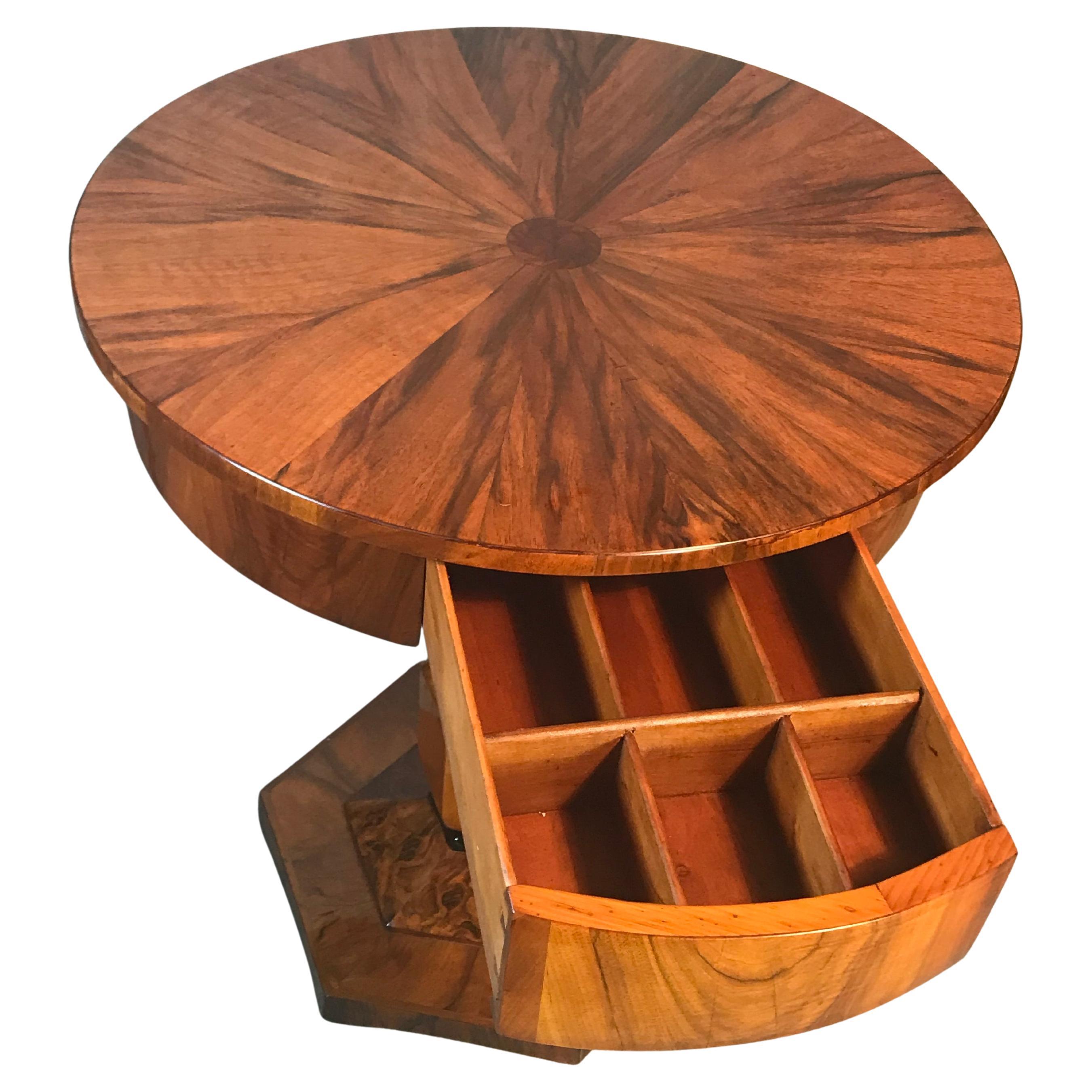 Veneer Biedermeier Side Table, South Germany 1820 For Sale