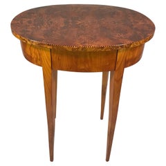 Biedermeier Side Table, Germany 1820, Cherry and Maple Root Veneer