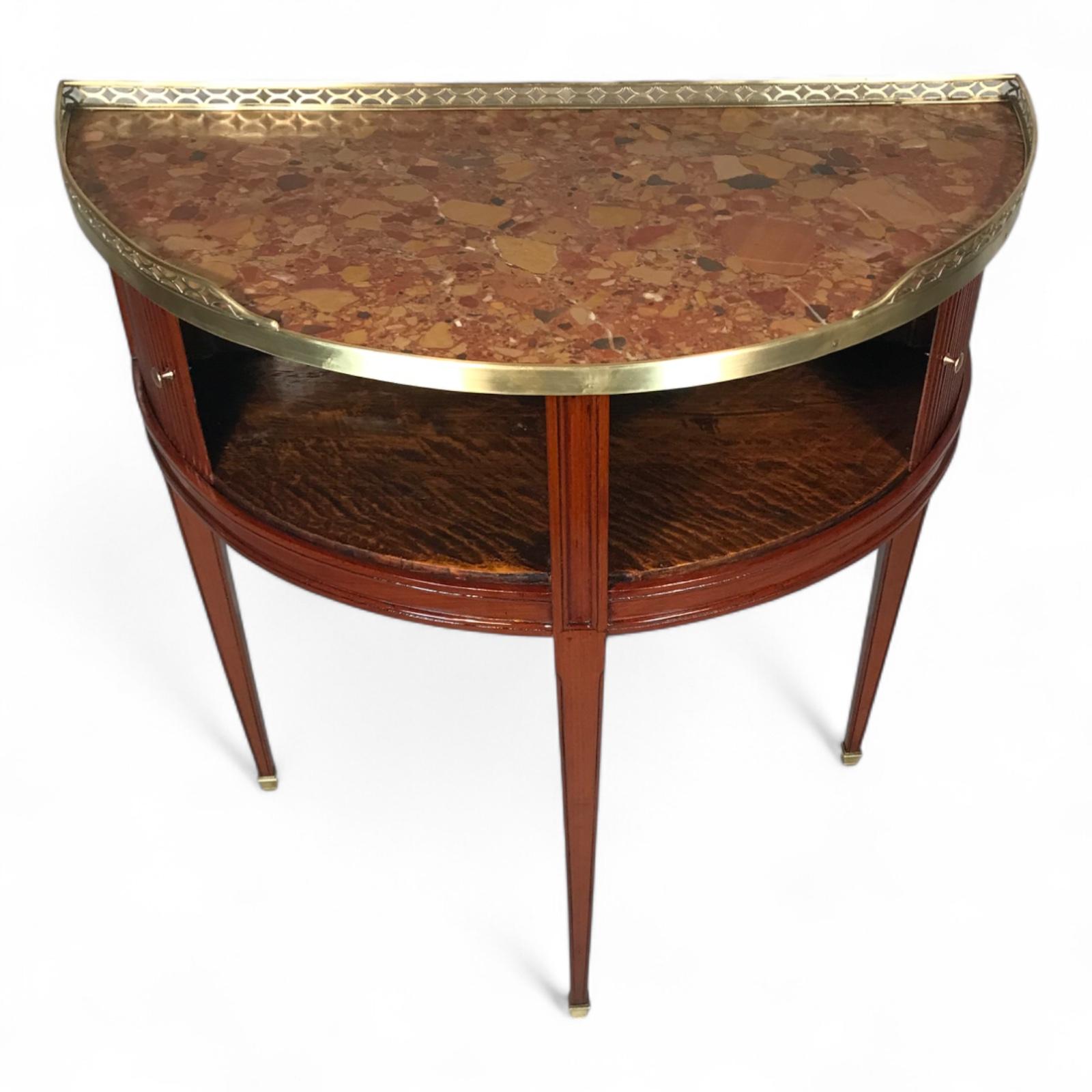 Early 19th Century French Demi Lune Console Table, Directoire Period (1790–1800) in Mahogany For Sale