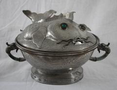 Pair of Chinese Pewter Tureens, Qing Dynasty