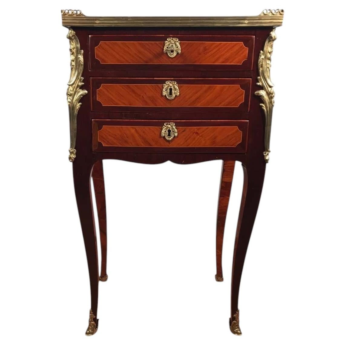 French Louis XV Side Table in Rosewood and Kingwood, Circa 1750 For Sale