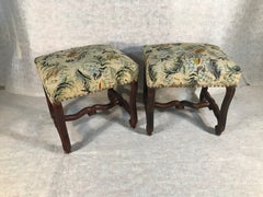 Coppia di tabouret in stile primo barocco, Francia, XIX secolo