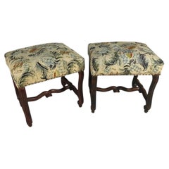 Pair of Early Baroque Style Tabourets, France 19th century
