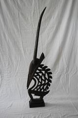 Tribal African Antelope Wood Bambara Mask