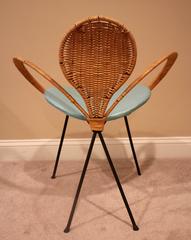 Mid-Century Style Rattan Ribbon Chair