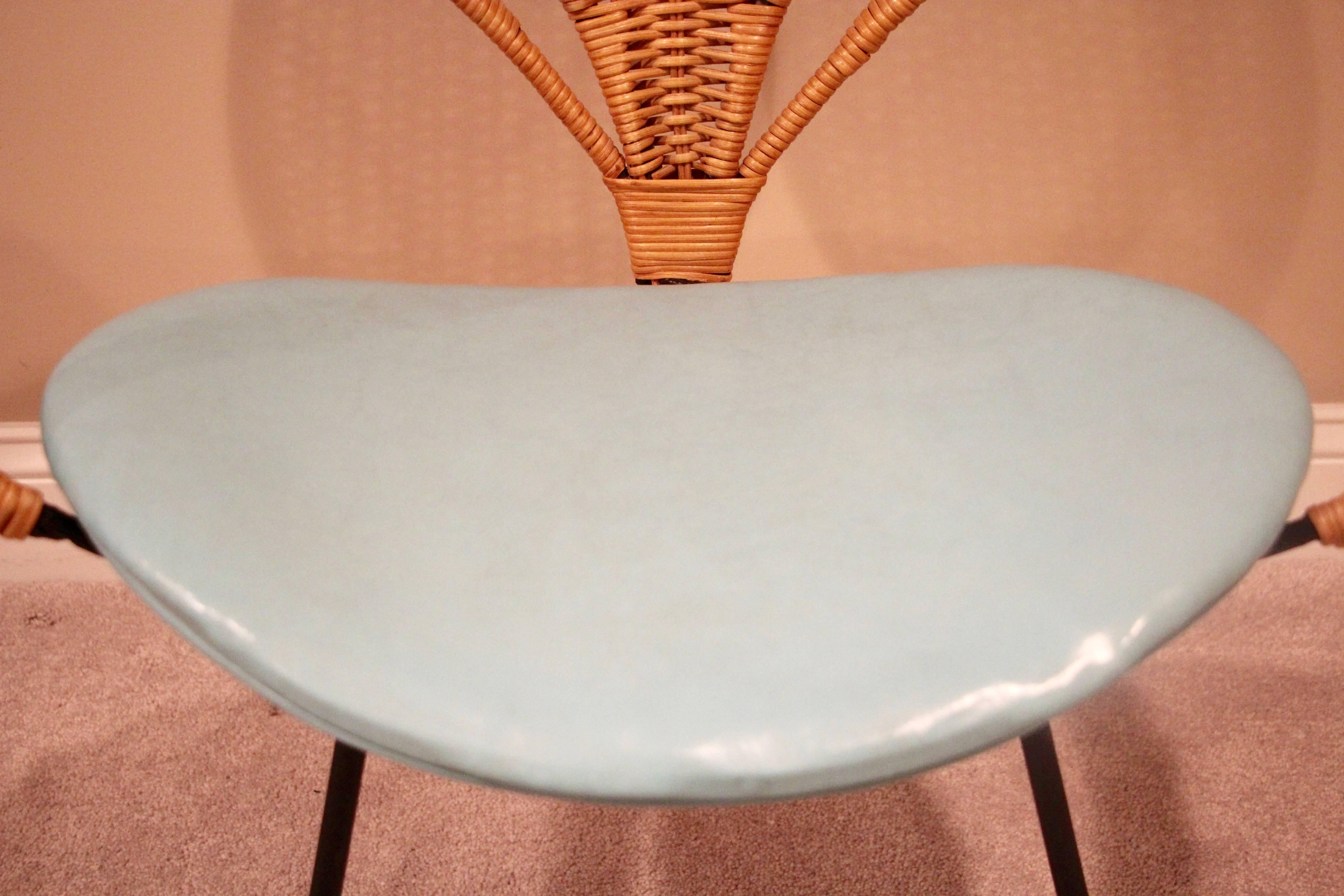 Mid-Century-Stil Rattanband-Stuhl (amerikanisch) im Angebot