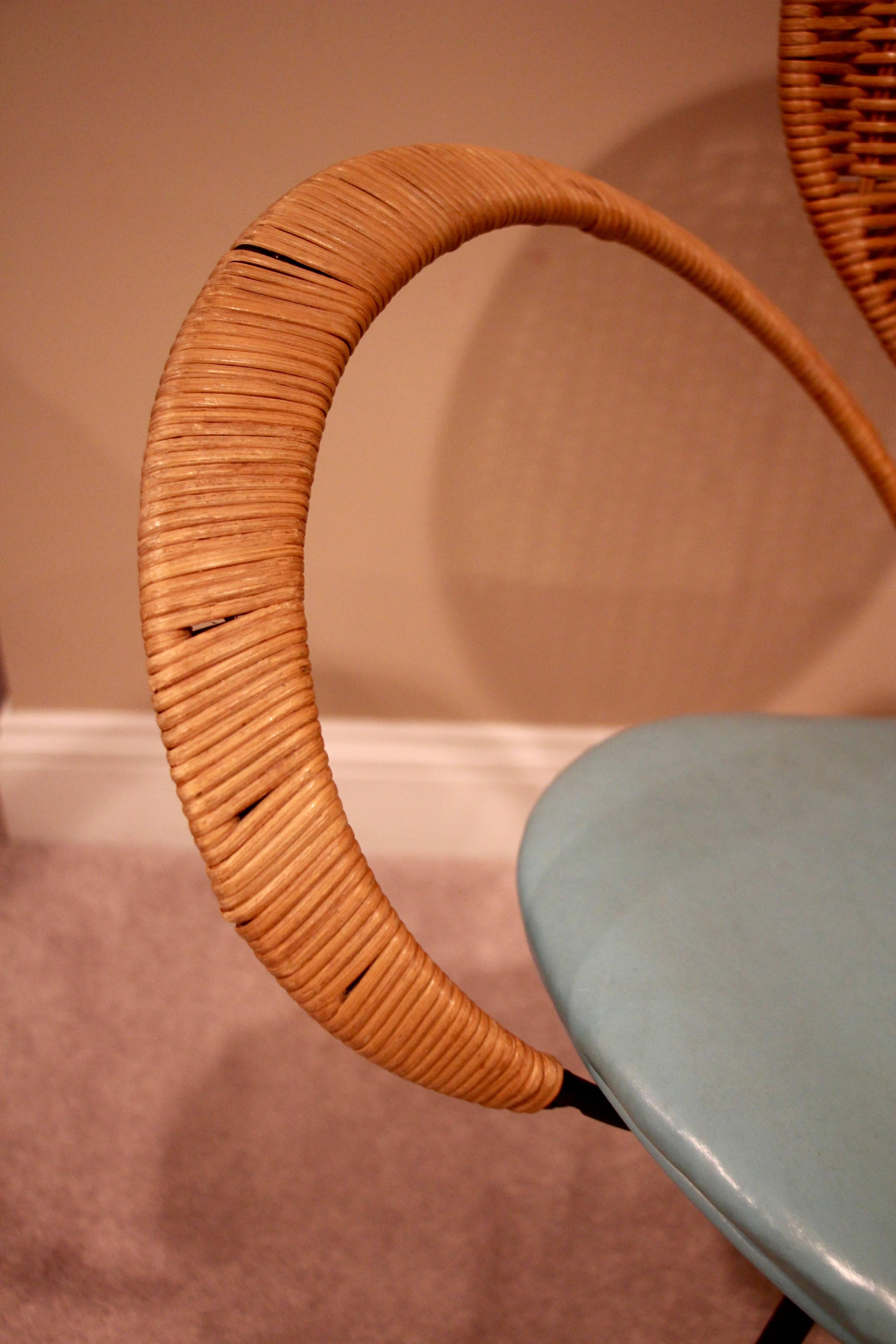 20th Century Mid-Century Style Rattan Ribbon Chair For Sale