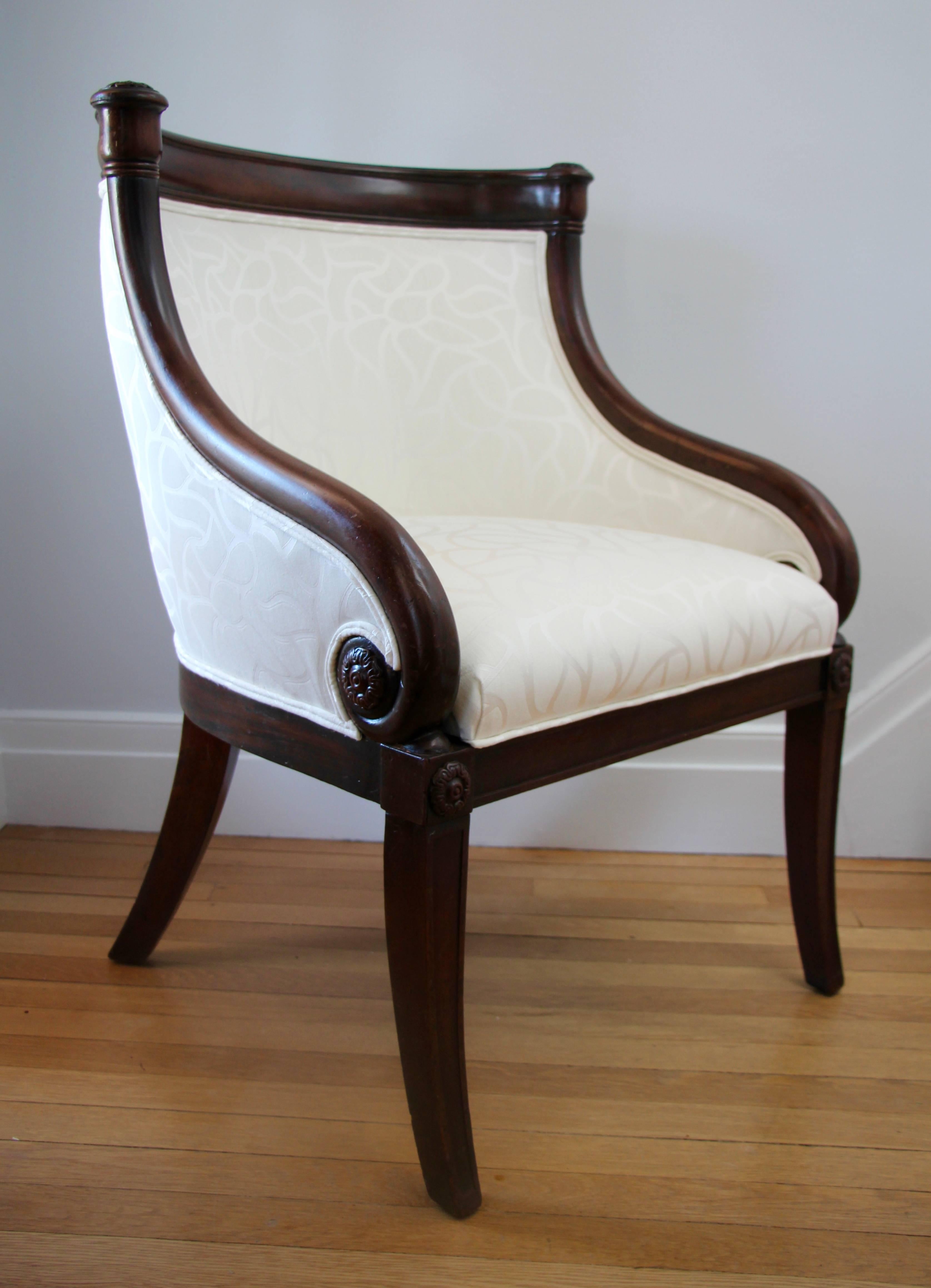 French 19th Century Empire Tub Armchair For Sale
