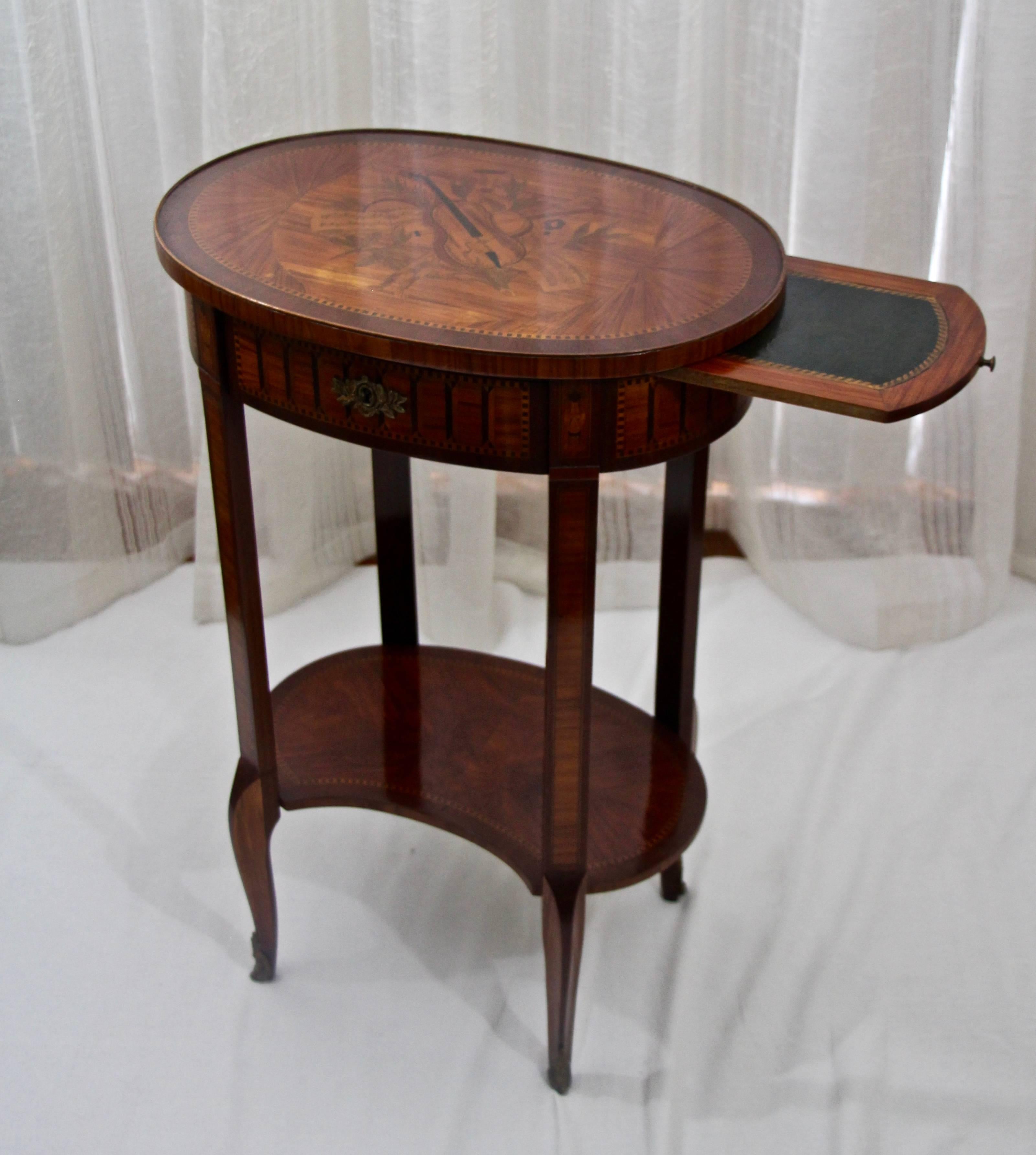 Marquetry Louis XVI Side Table, France around 1800