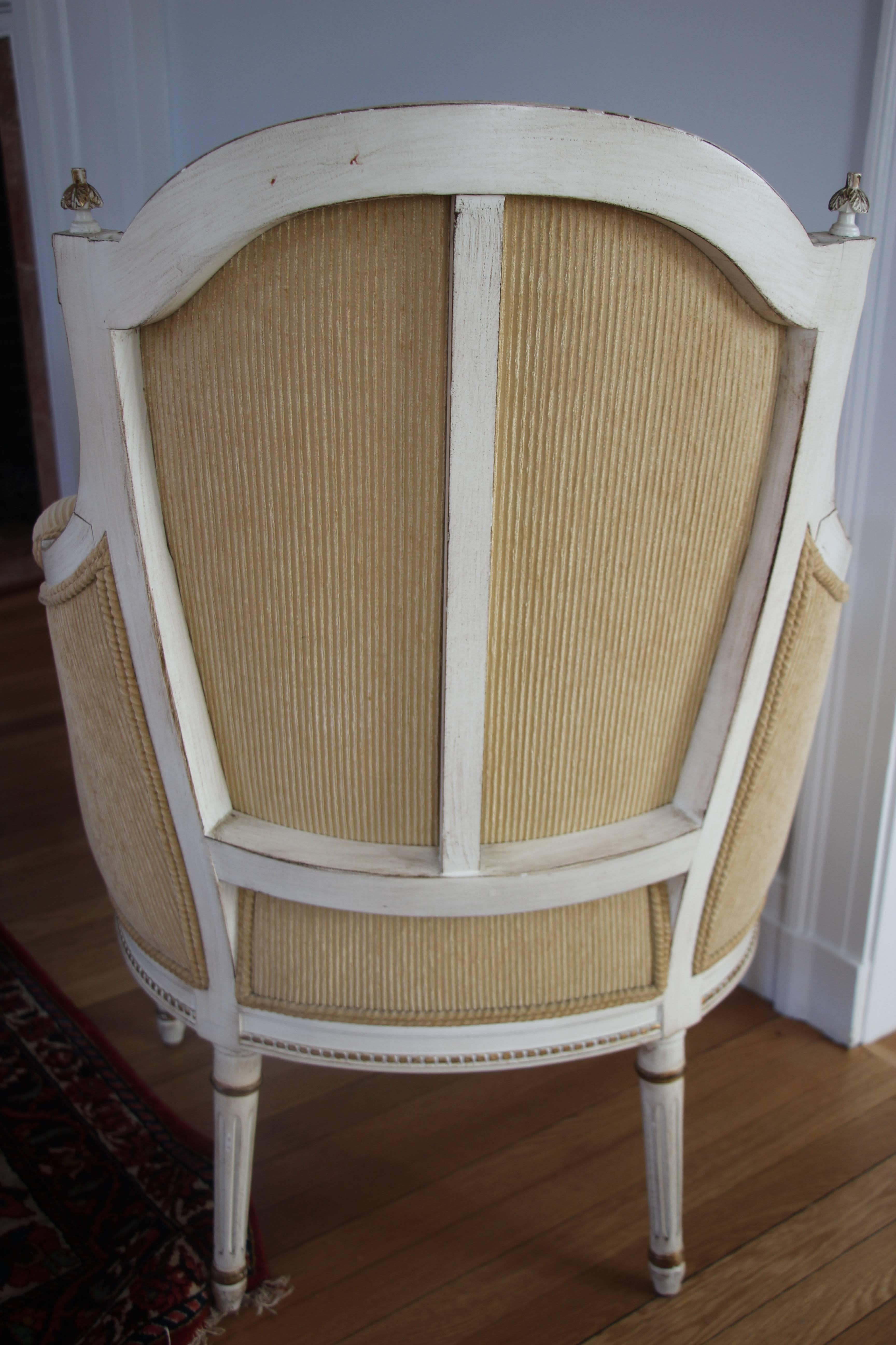 Louis XVI Style Bergere with Tabouret 1