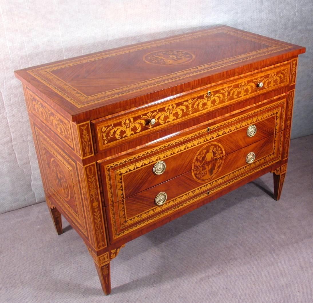 Rosewood Neoclassical Commode, Style of Giuseppe Maggiolini, Italy, 19th Century