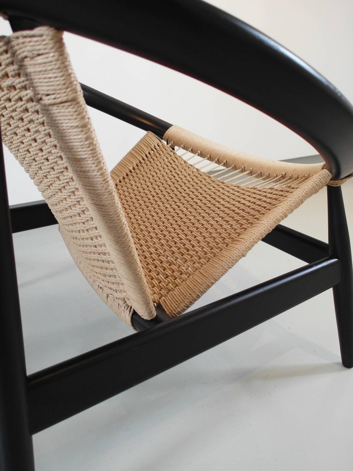 Illum Wikkelsø Easy Chair Ringstol Model 23 for Niels Eilersen, Denmark In Good Condition In Woudrichem, NL