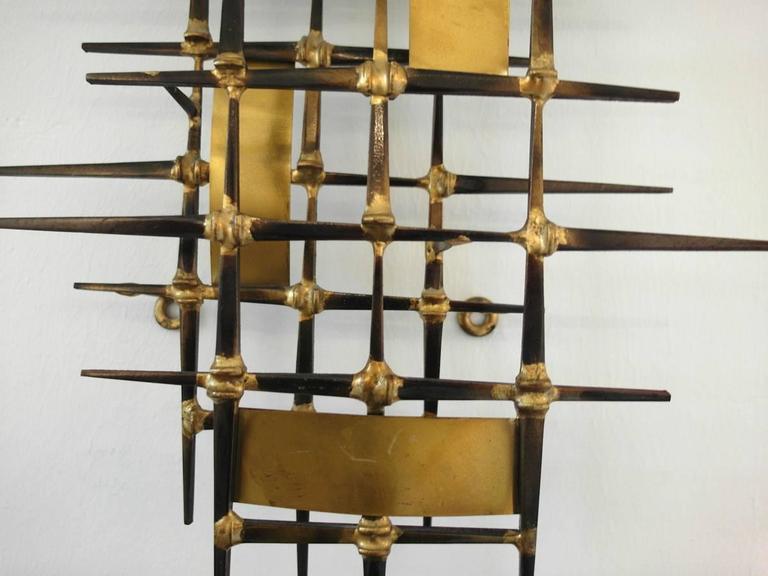 Mid Century Brutalist Br Wall Sculpture Attributed To Ron Brutalist Br Wall Sculpture