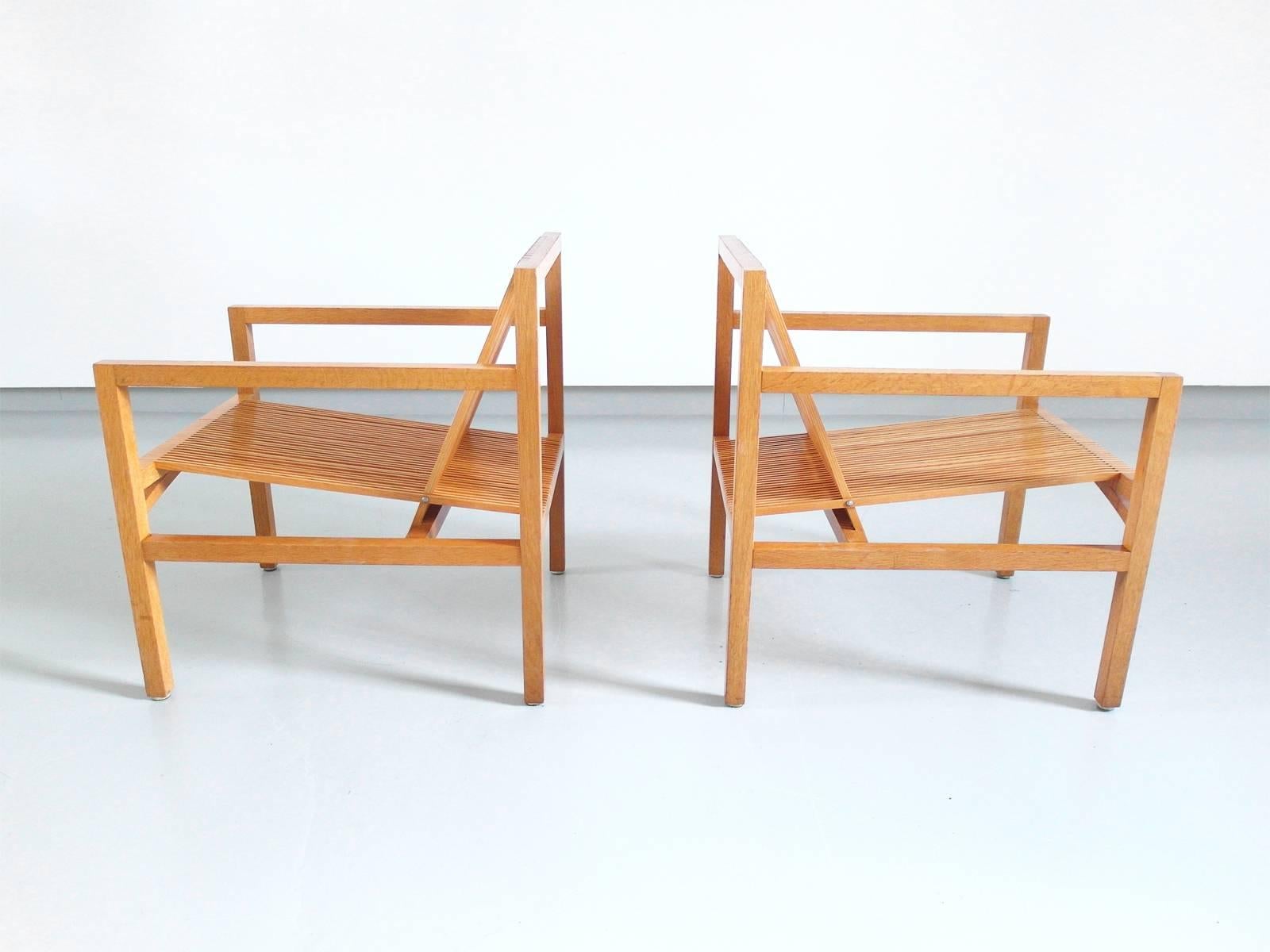 Ruud Jan Kokke Pair of Easy Chairs in Oak and Ash, Holland, 1984 In Good Condition In Woudrichem, NL