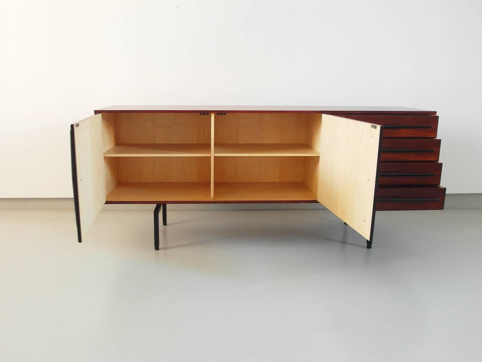 Metal Stylish High Quality Mid-Century Modern Rosewood Sideboard, Italy, circa 1955