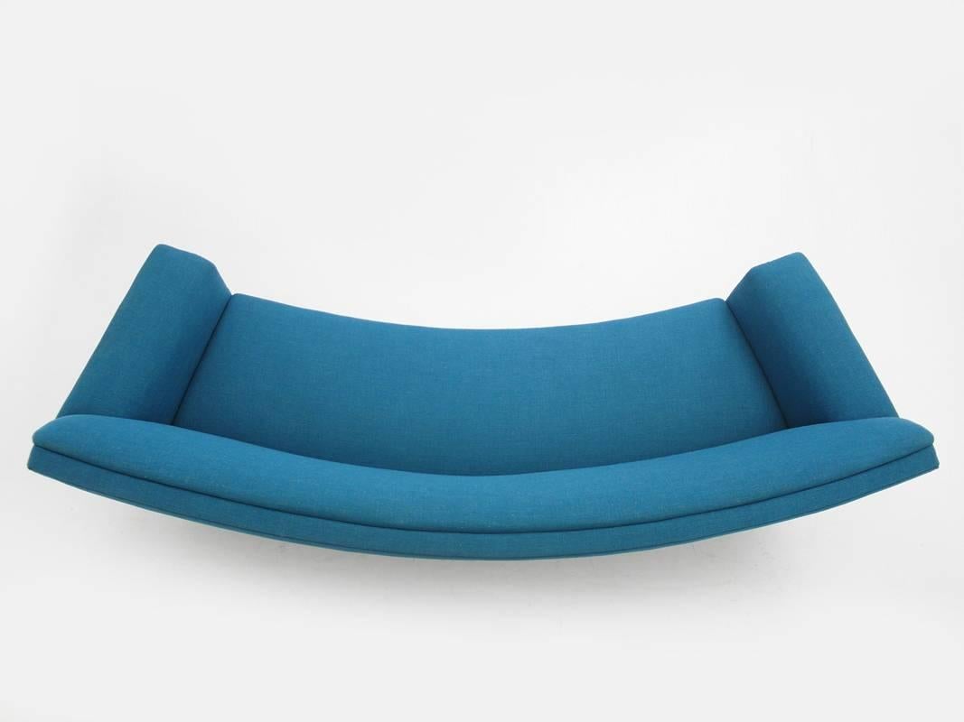 Scandinavian Modern Danish Mid-Century Modern Curved Four-Seat Sofa