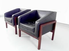 Unique Pair of Lounge Chairs Designed by Dutch Architect Wim den Boon, 1960