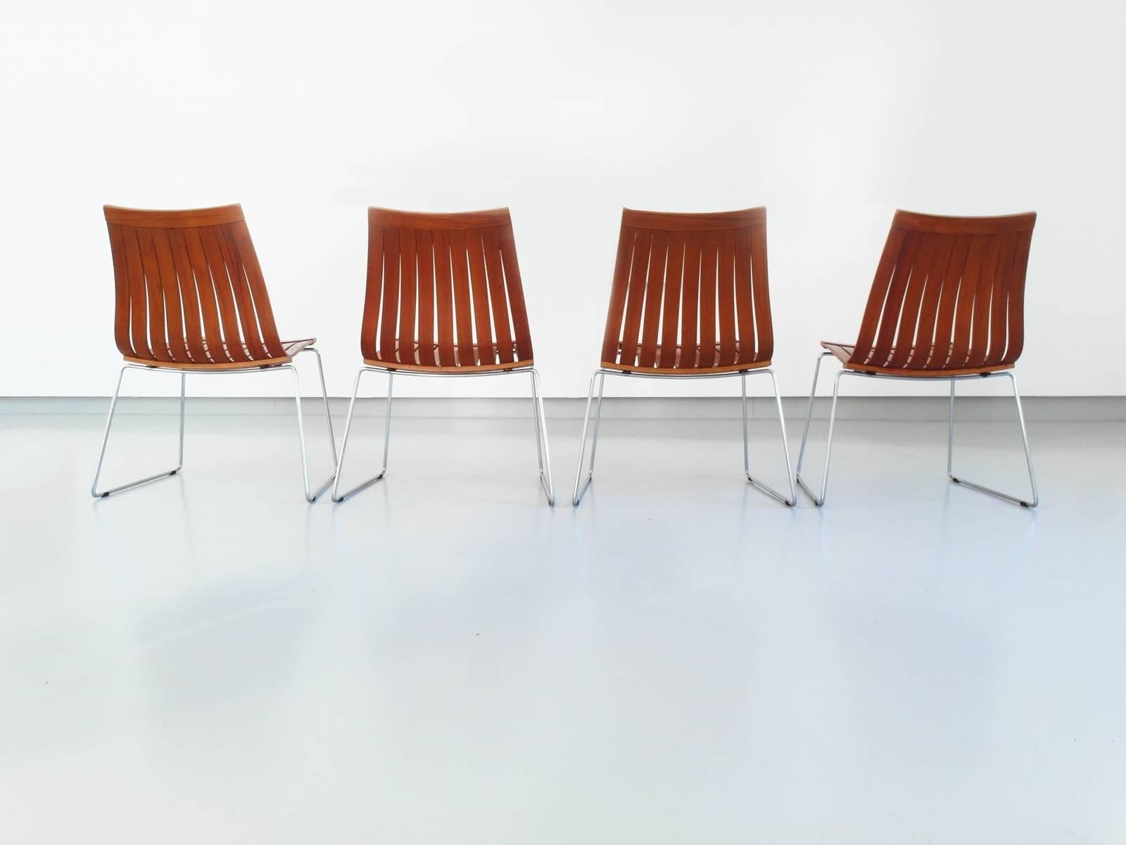 Mid-Century Modern Rare Tønnestav Chairs by Kjell Richardsen for Tynes Mobelfabrikk, Norway 1960 For Sale