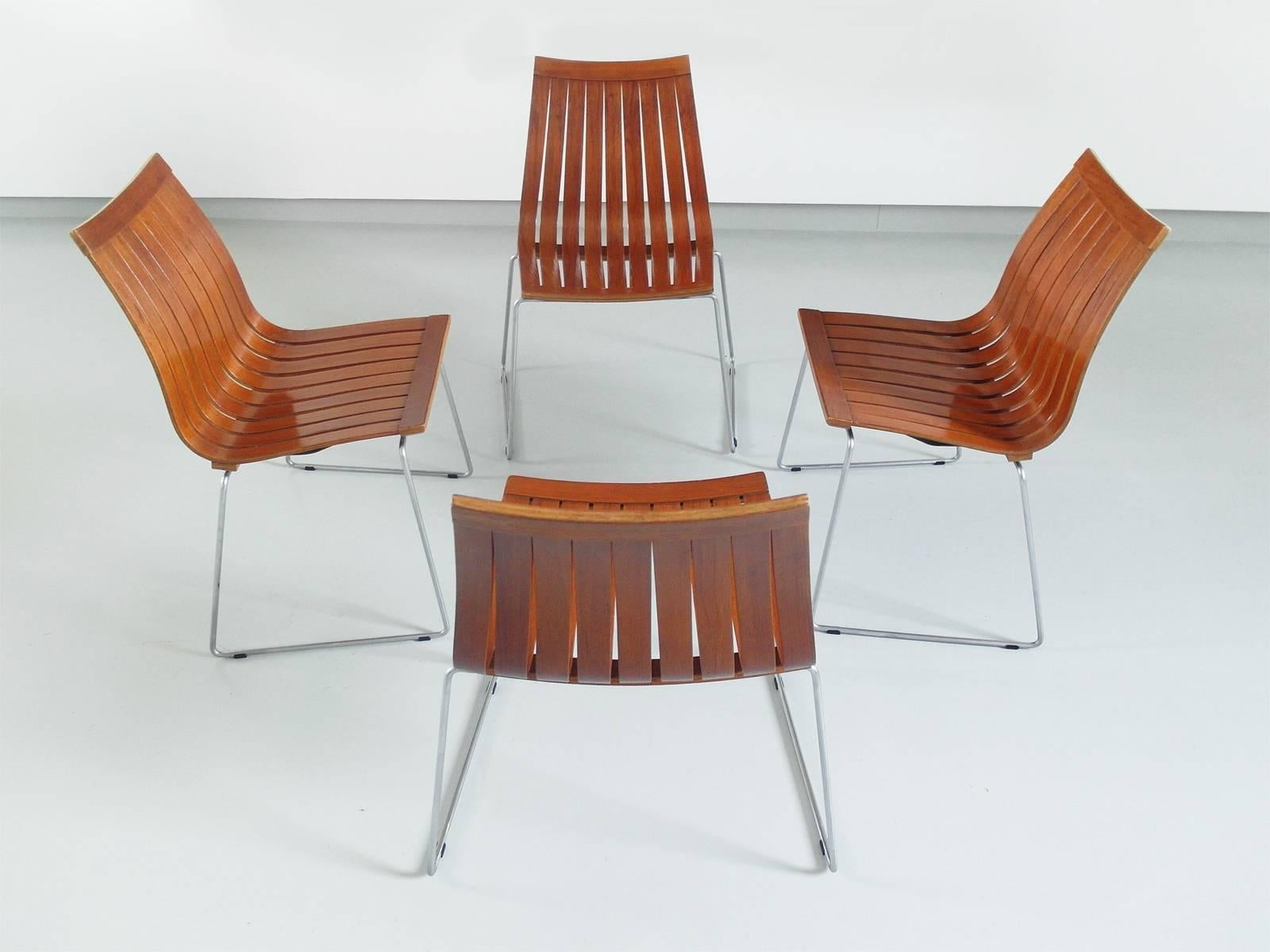 Norwegian Rare Tønnestav Chairs by Kjell Richardsen for Tynes Mobelfabrikk, Norway 1960 For Sale