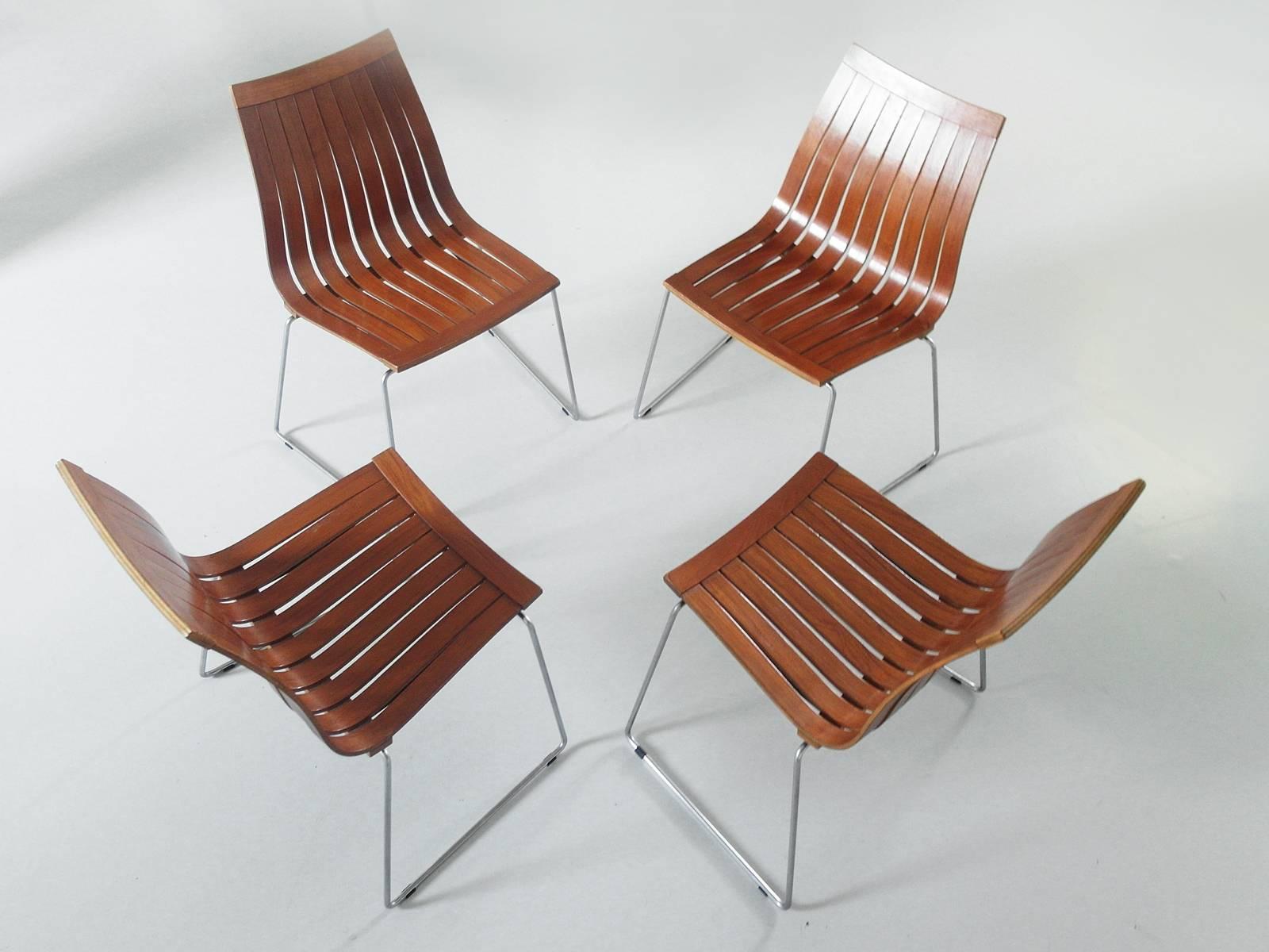 Mid-20th Century Rare Tønnestav Chairs by Kjell Richardsen for Tynes Mobelfabrikk, Norway 1960 For Sale