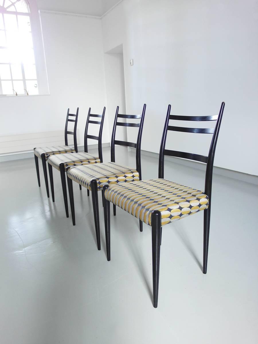Mid-Century Modern Italian Dining Chairs Chiavari or Ponti Style, 1950s