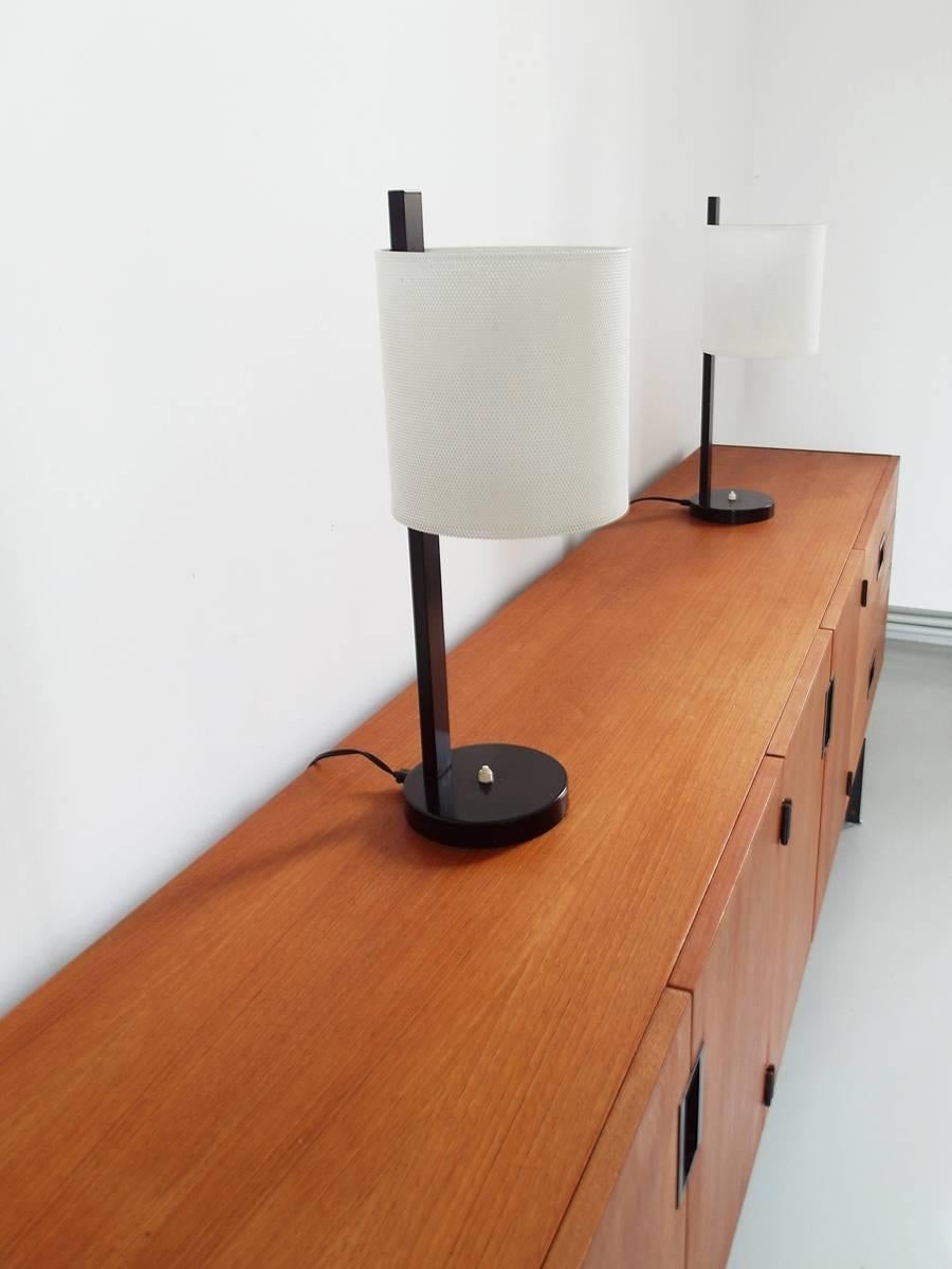 Mid-Century Modern Rare Pair of French Mathieu Mategot Style Midcentury Modern Table Lamps
