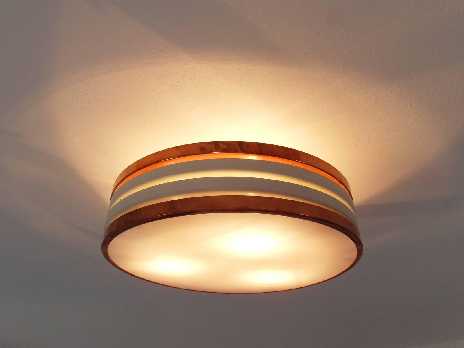 flush copper ceiling light